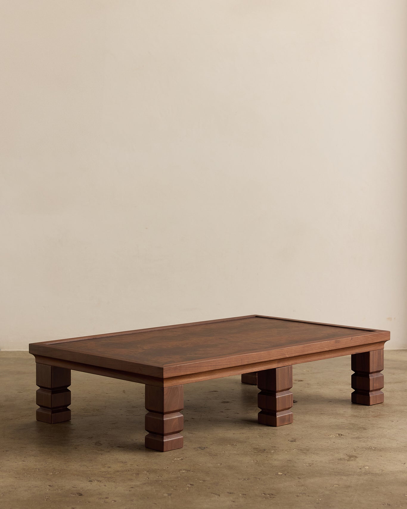 Maya Walnut Burl Rectangle Coffee Table