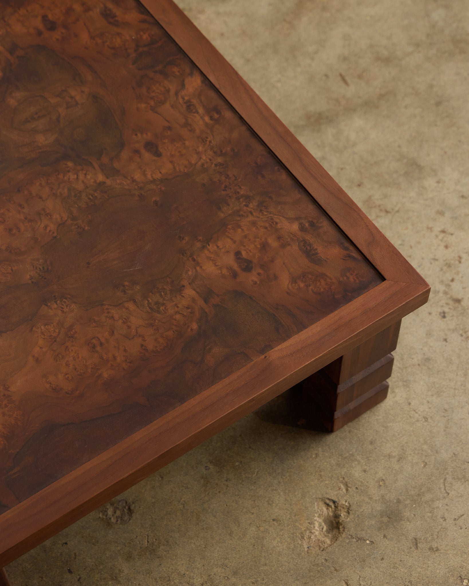 Maya Walnut Burl Square Coffee Table 110