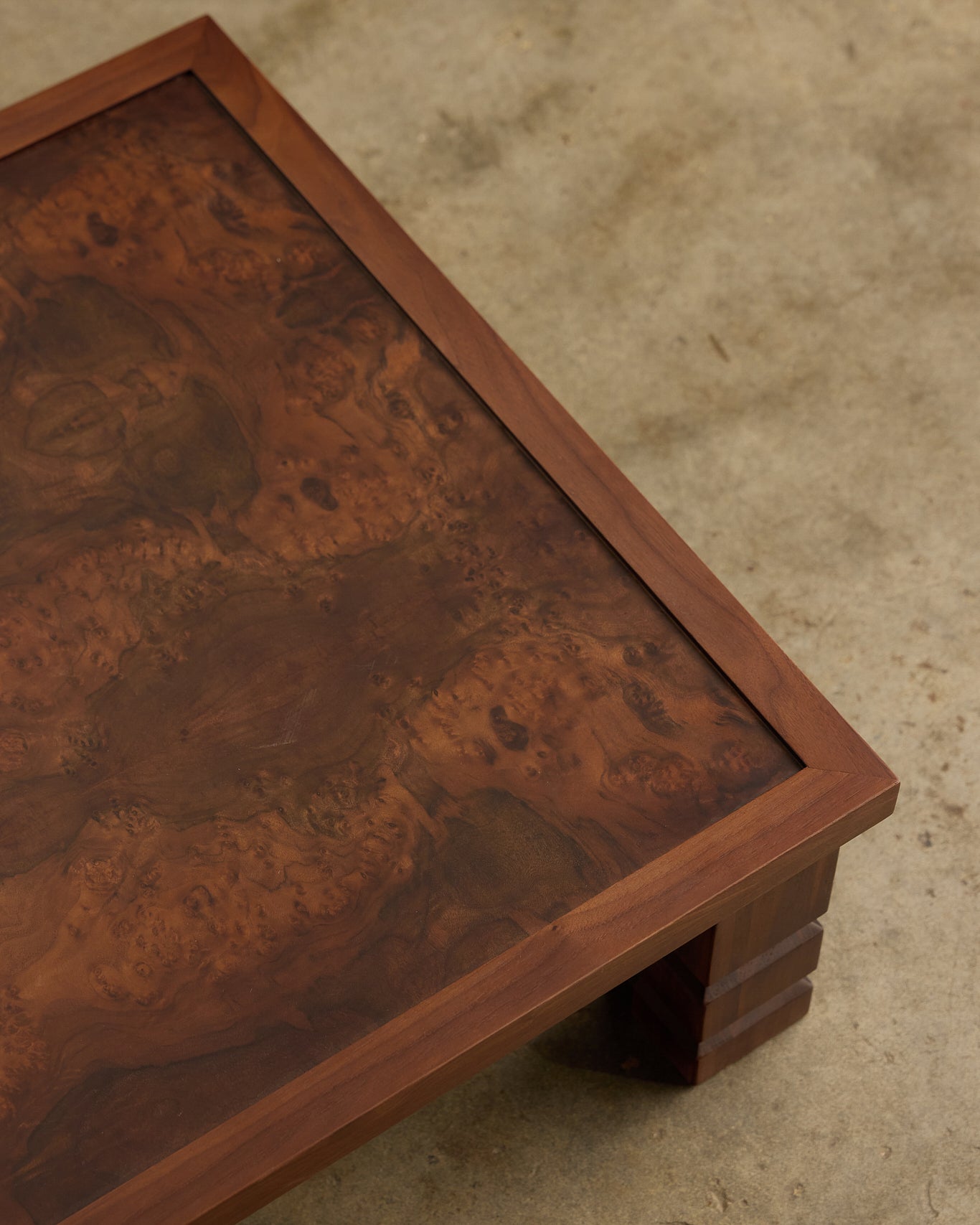 Maya Walnut Burl Rectangle Coffee Table