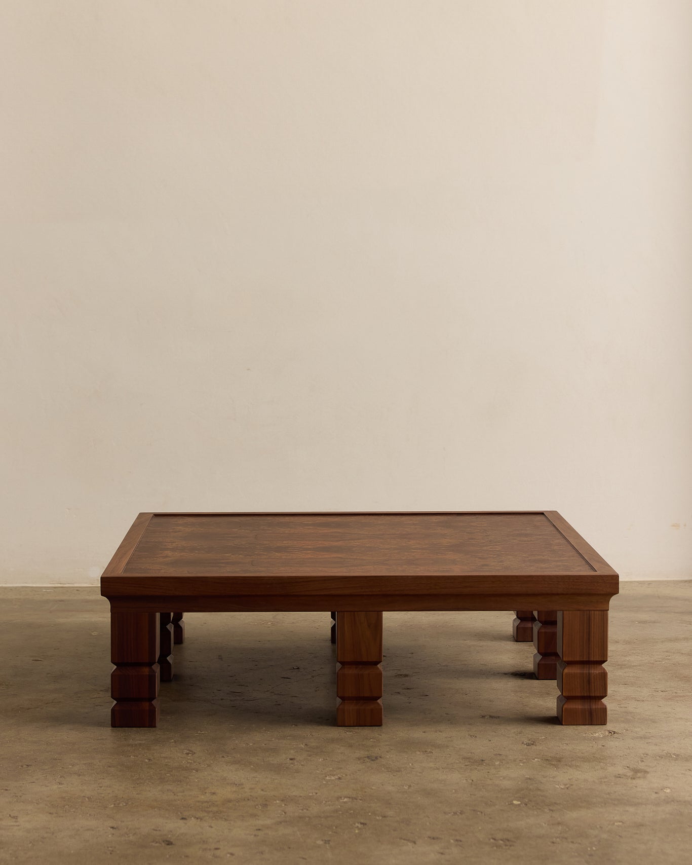 Maya Walnut Burl Square Coffee Table 110
