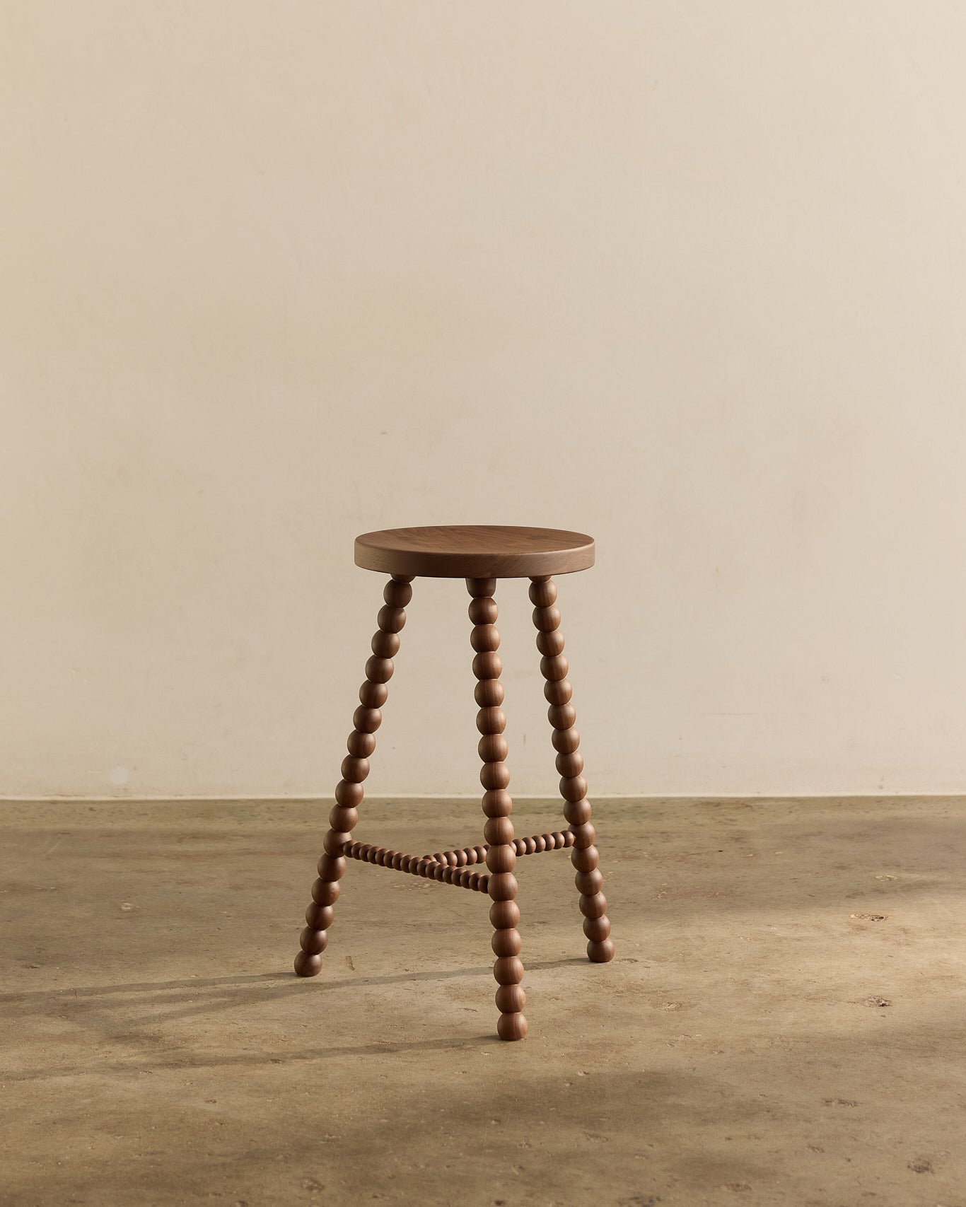 Cleo Tall Walnut Bar Stool