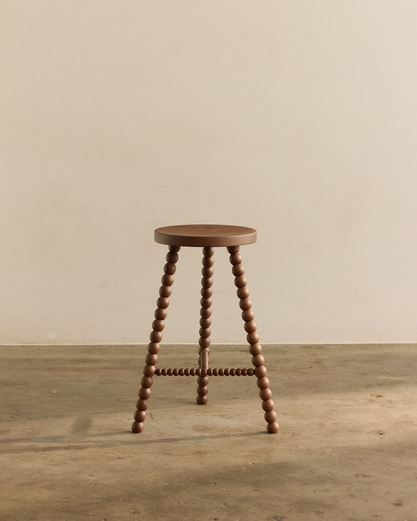 Cleo Tall Walnut Bar Stool