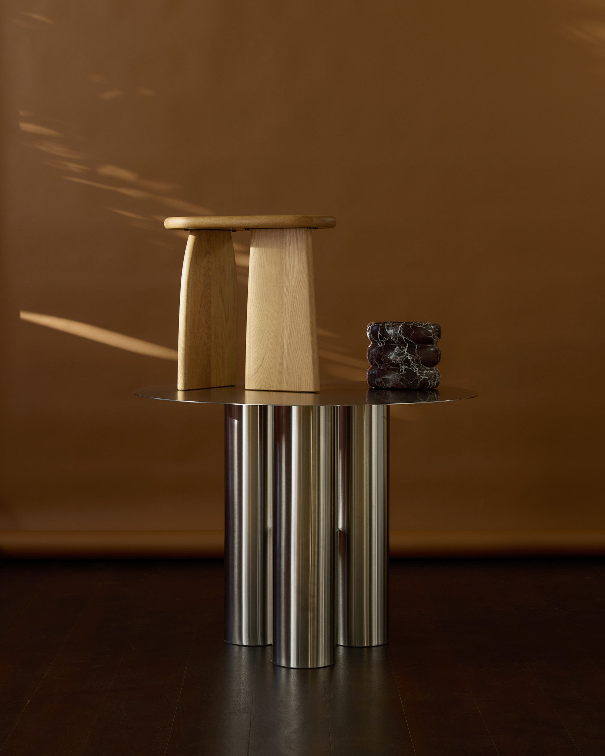 Oak timber side table