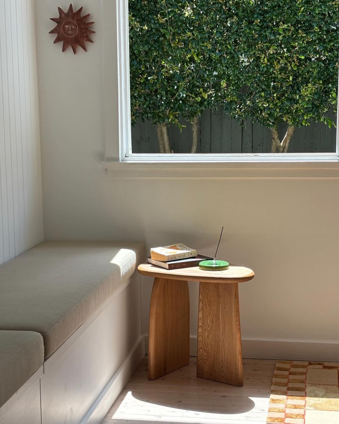 Oak side table styled