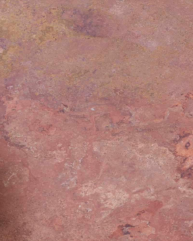 Bombola Round Red Travertine