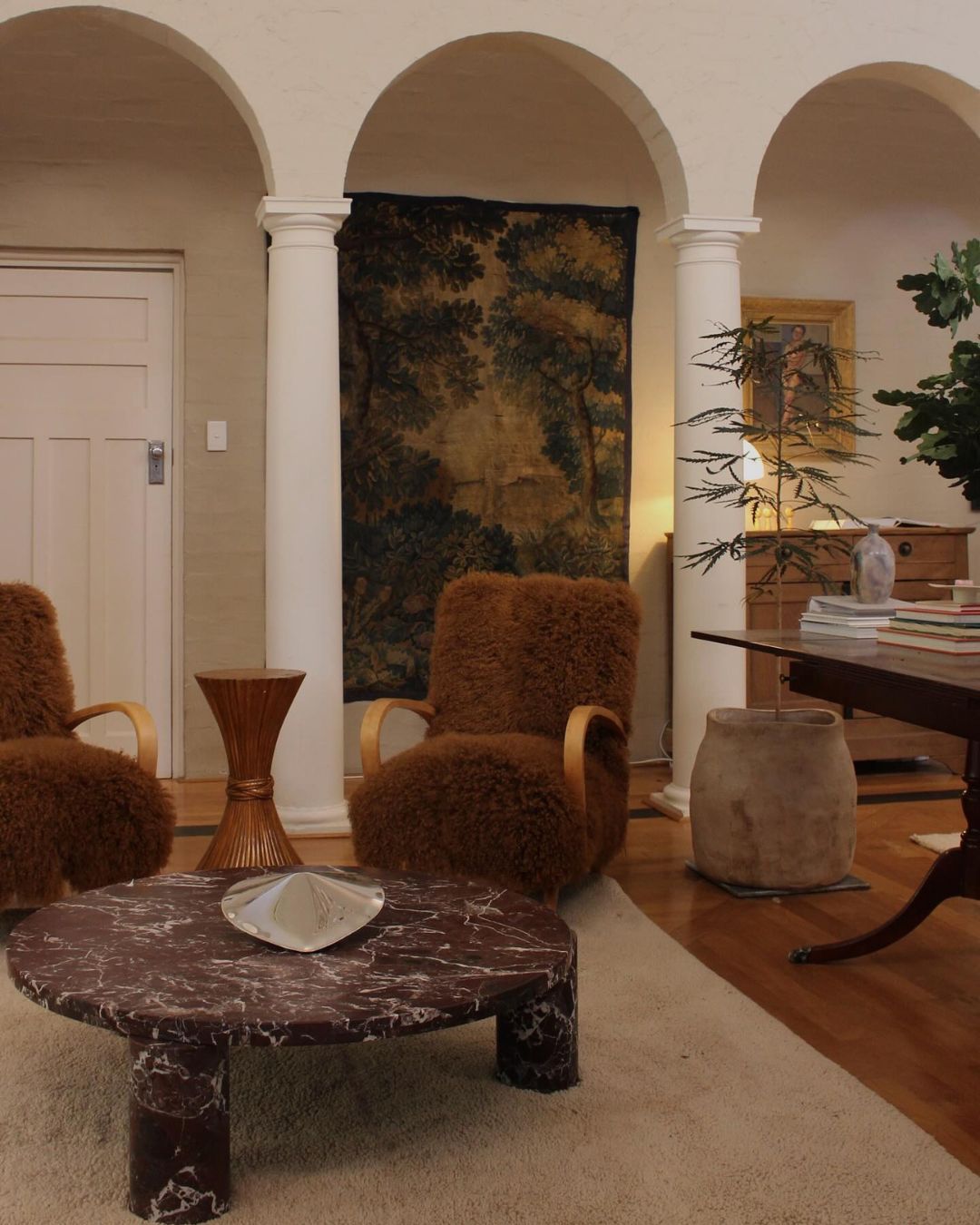 Rosa levanto coffee table styled in a living room