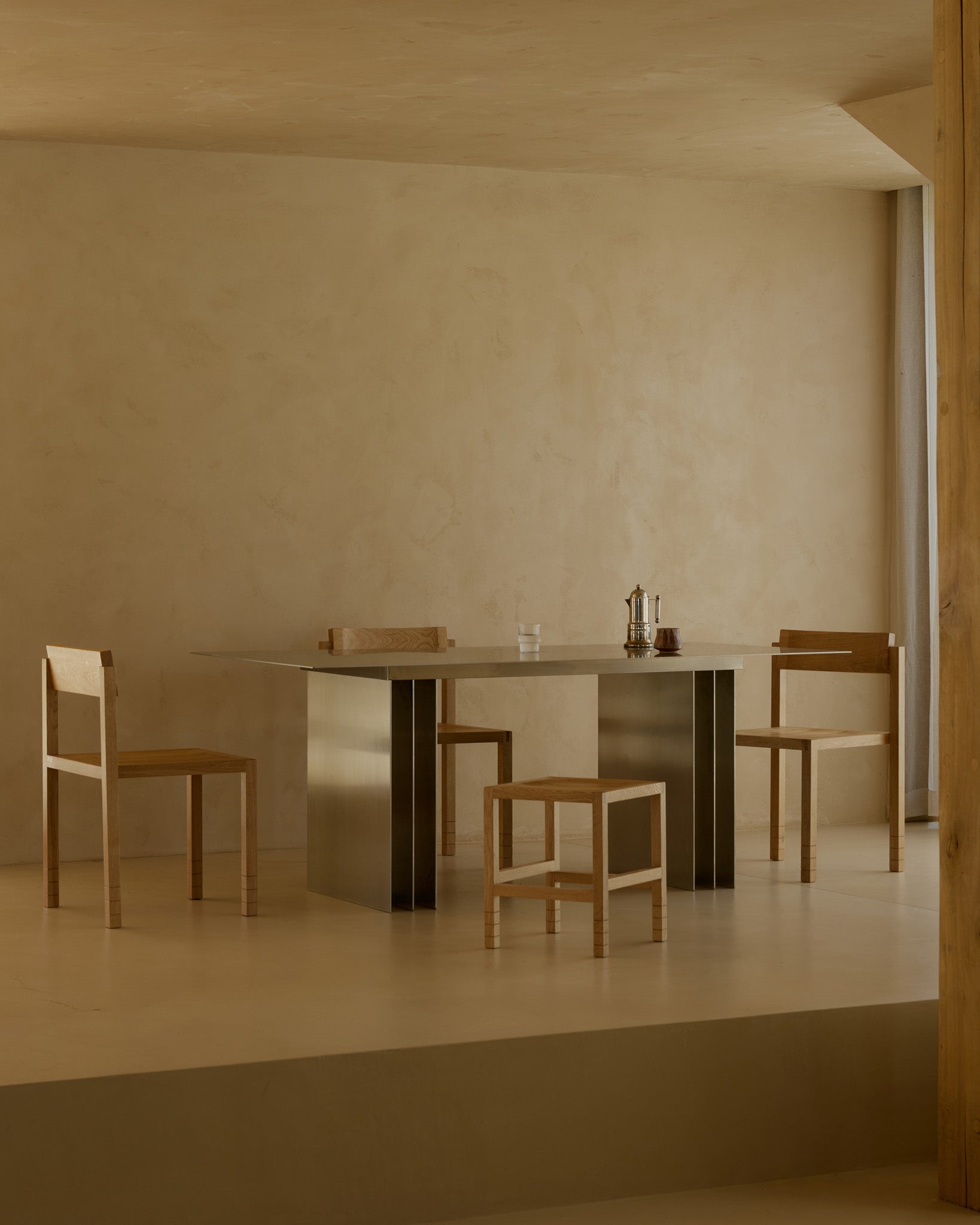 Carlo Oak Small Stool