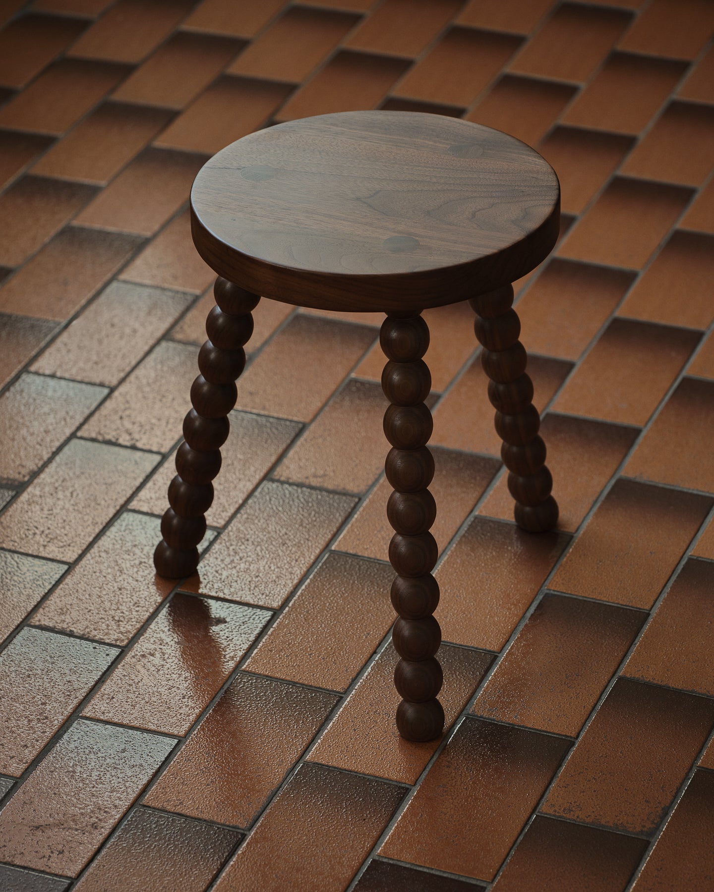 Cleo Small Walnut Stool