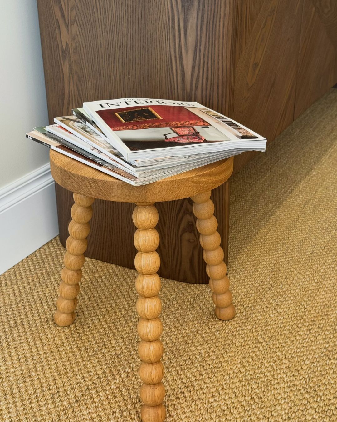 Small oak side stool