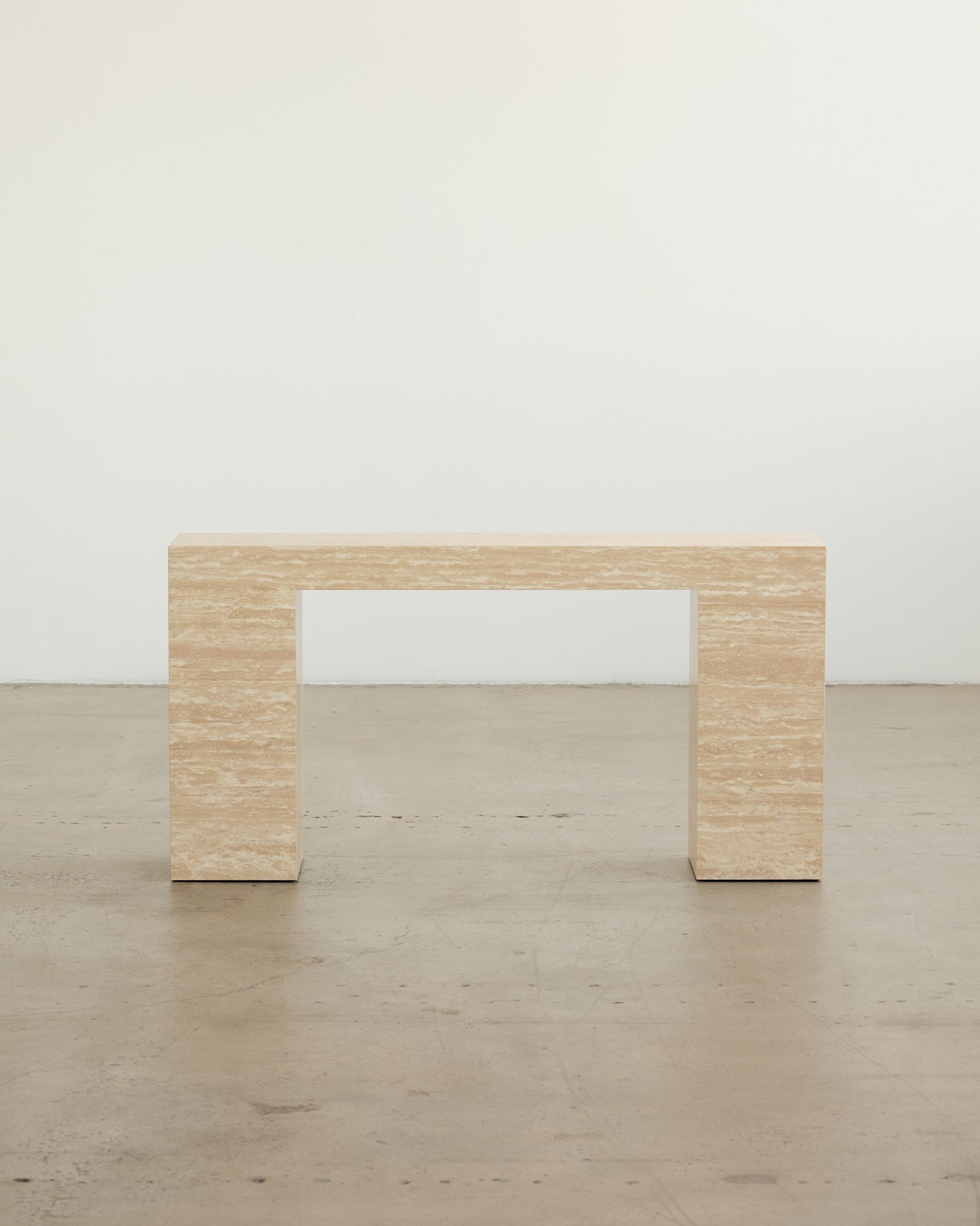 Cookie Abstract Medium Console Cream Travertine Console Table