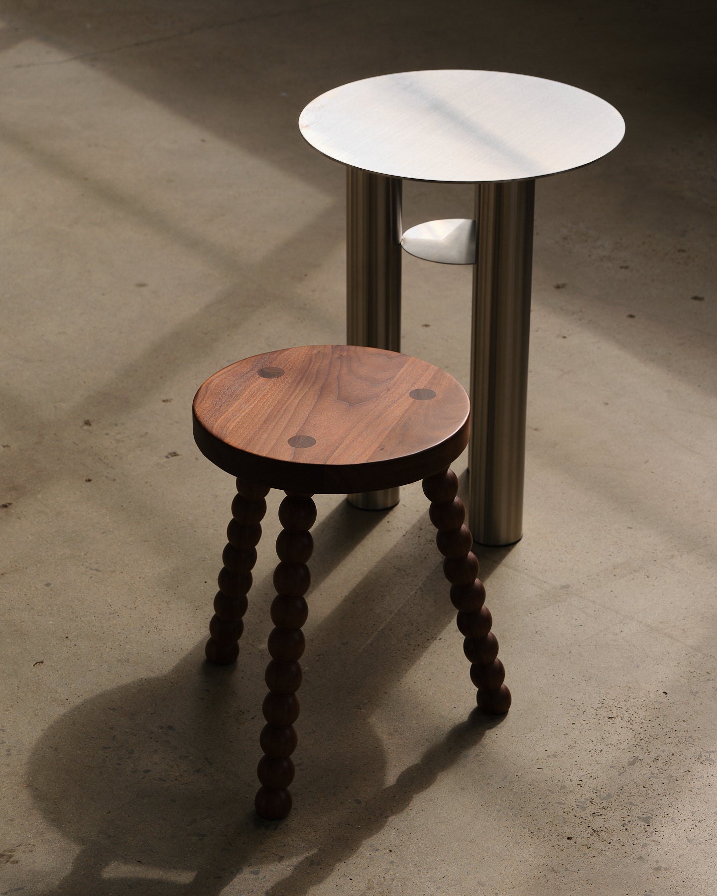 Cleo Small Walnut Stool