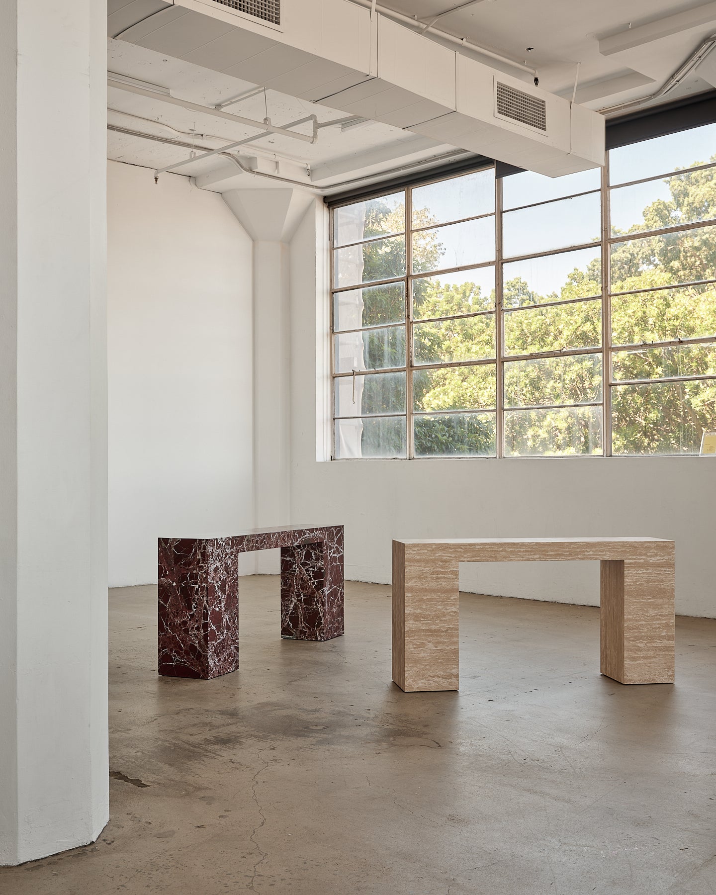 Cookie Abstract Medium Console Cream Travertine