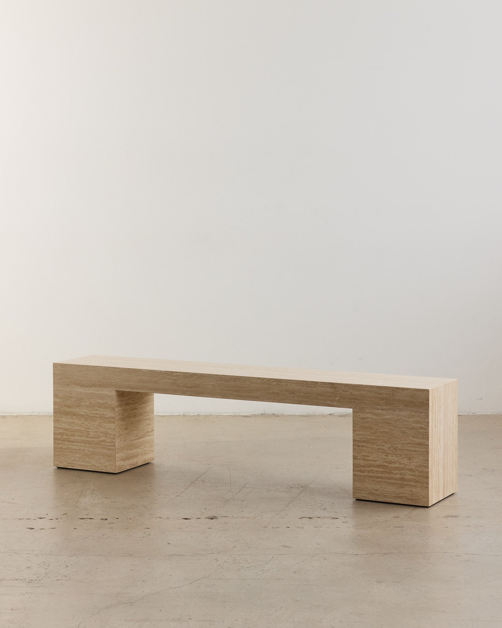 Cookie Abstract Low Console Cream Travertine