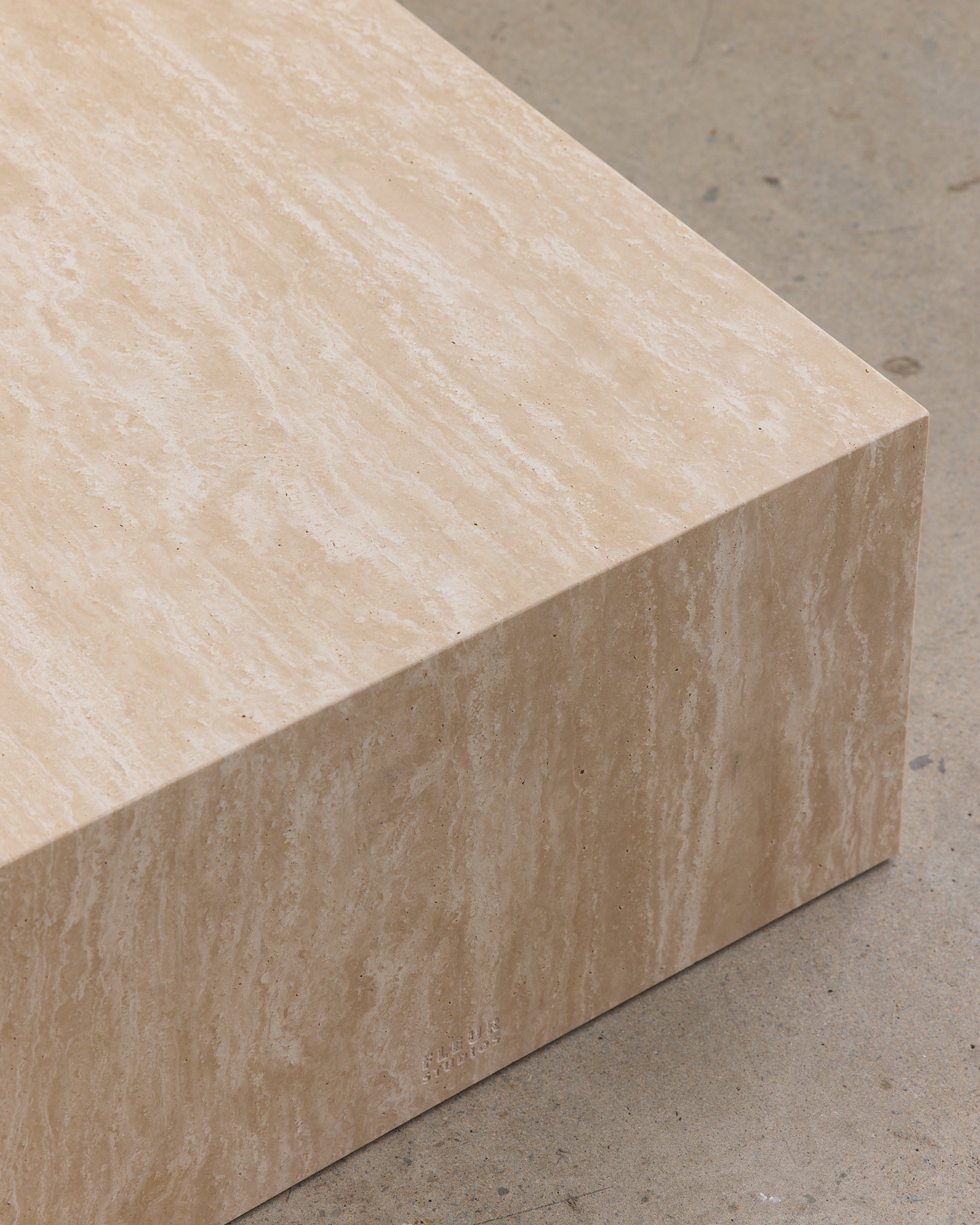 Plinth Coffee Table Cream Travertine