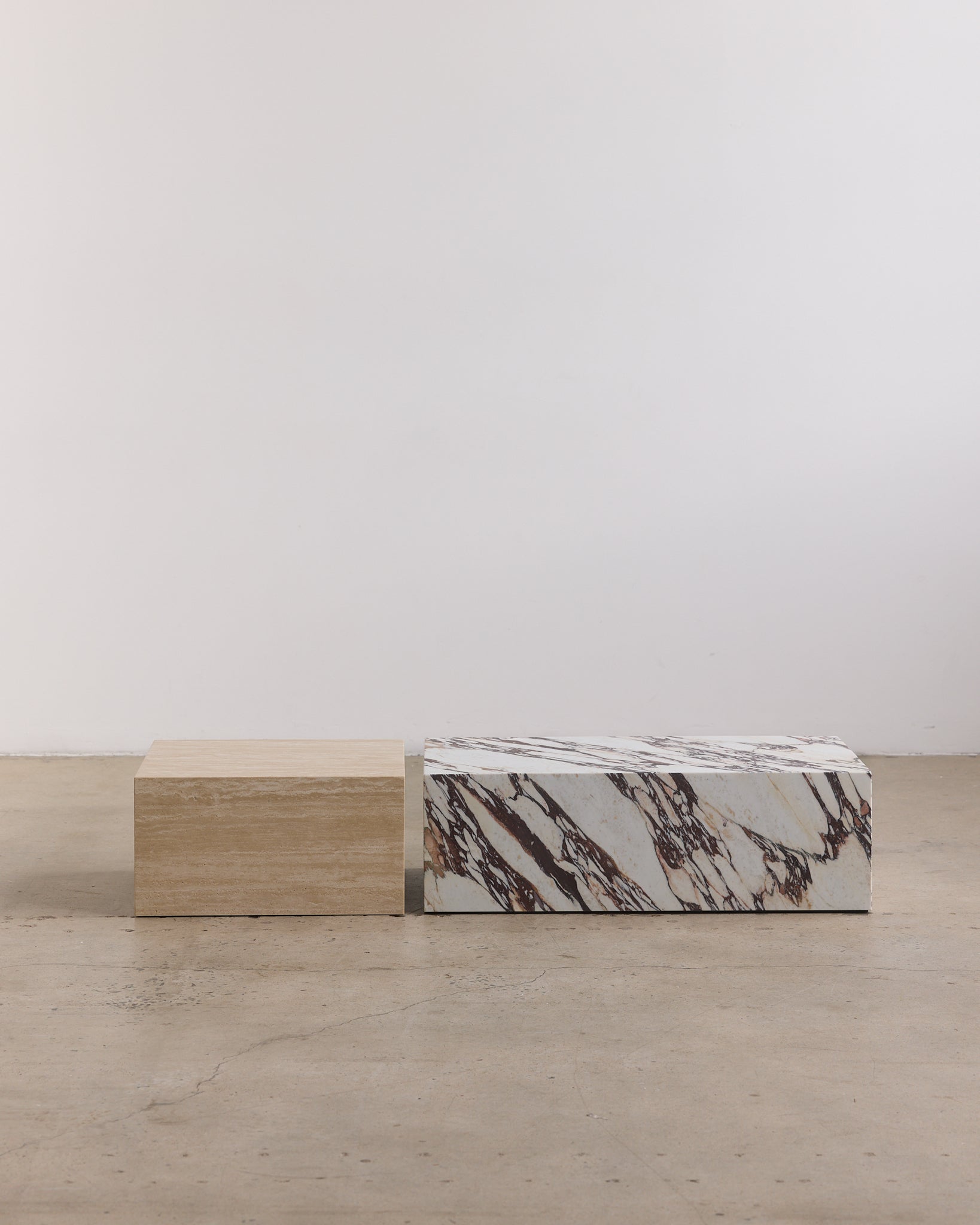 Plinth Small Coffee Table Cream Travertine