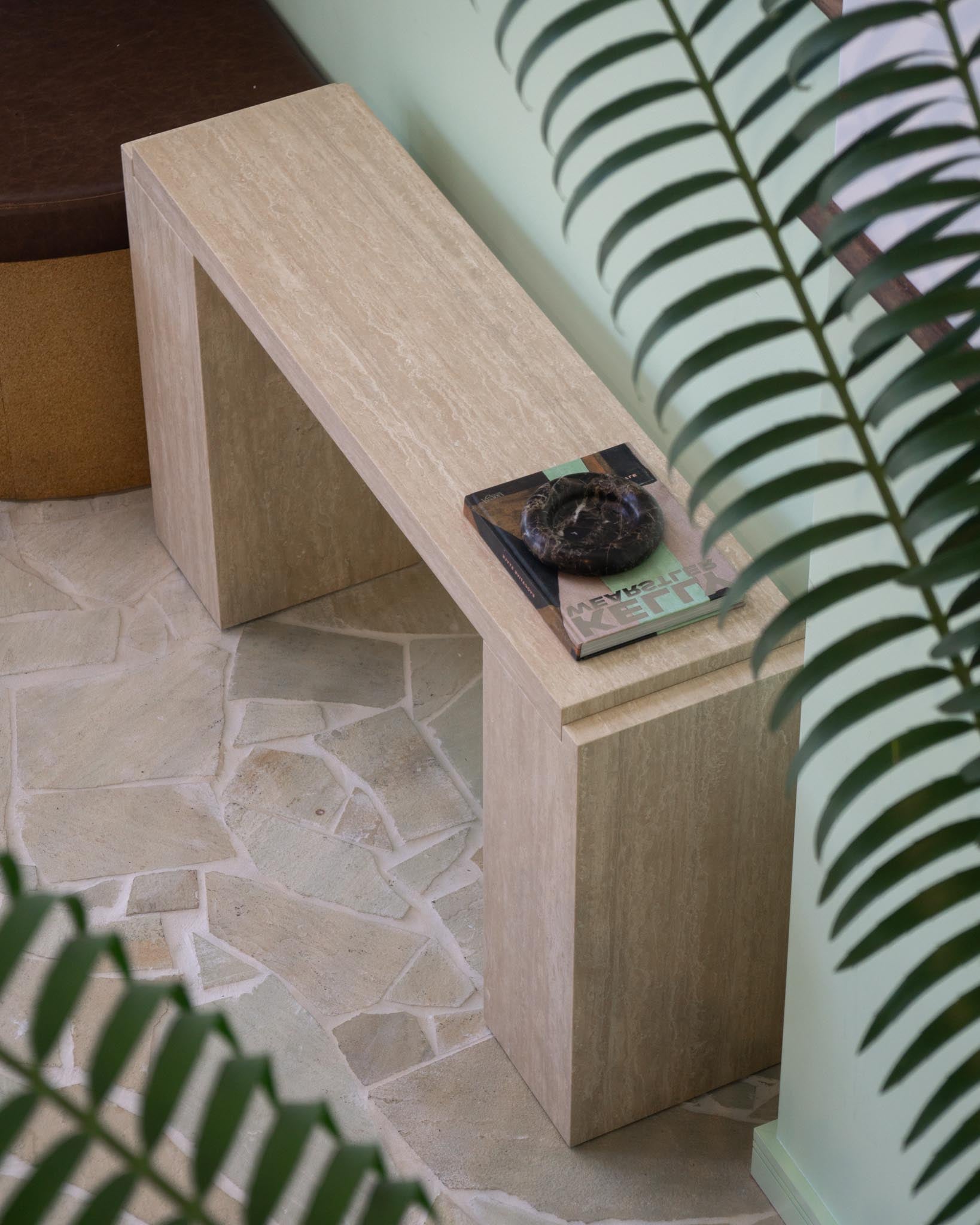 Abstract Console Cream Travertine