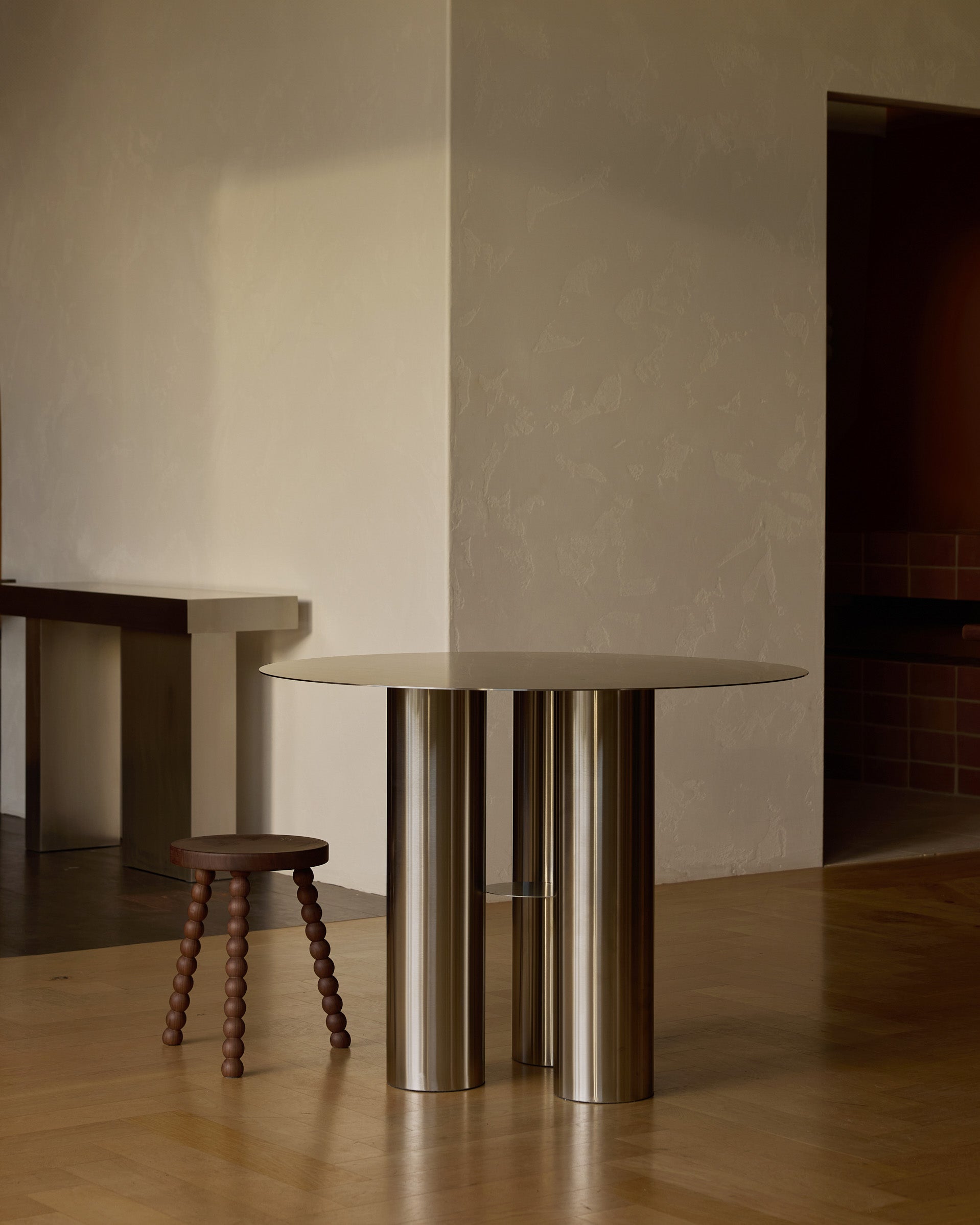 Cleo Small Walnut Stool