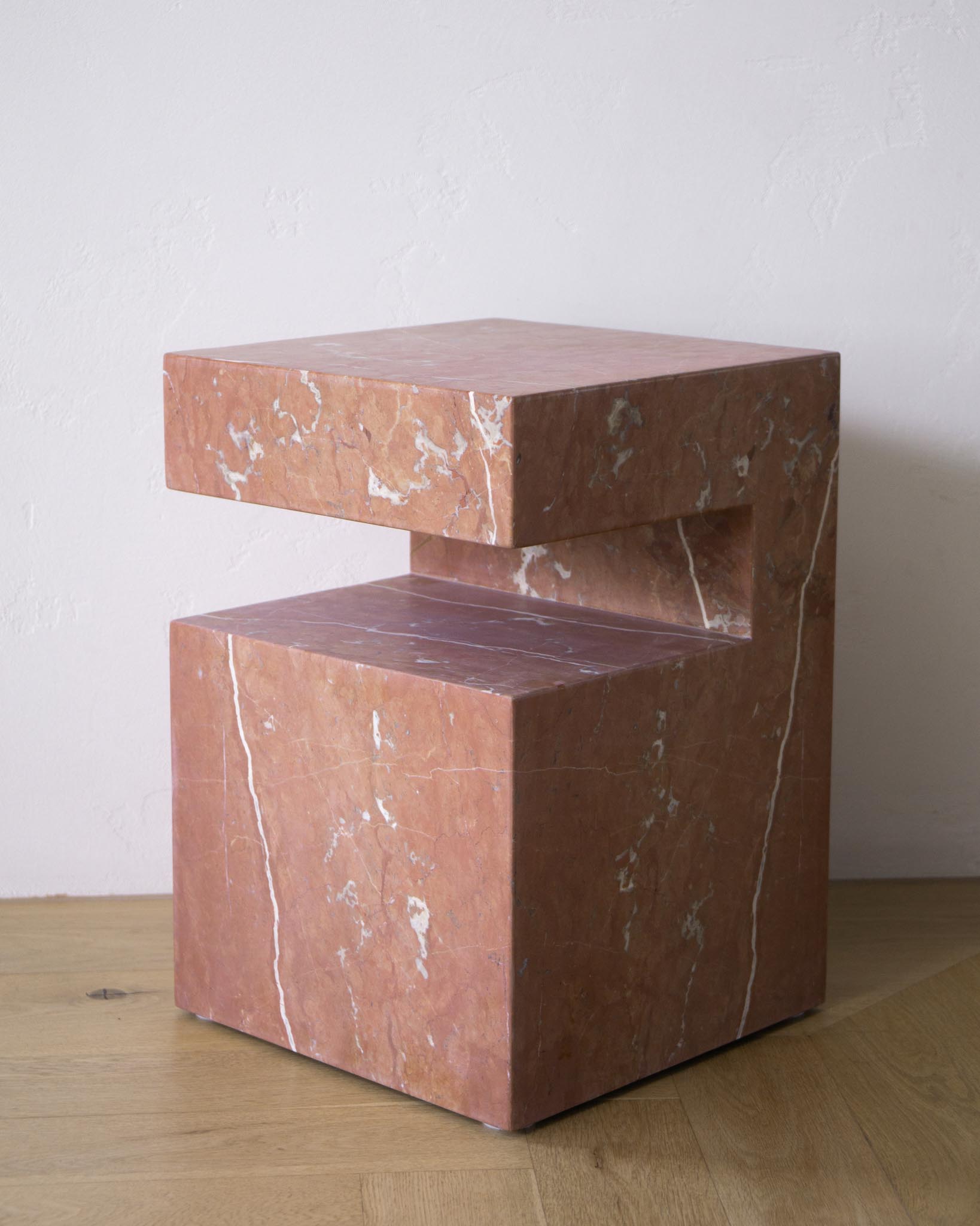 Fleur Studios Cookie Side Table Rosso Francia marble