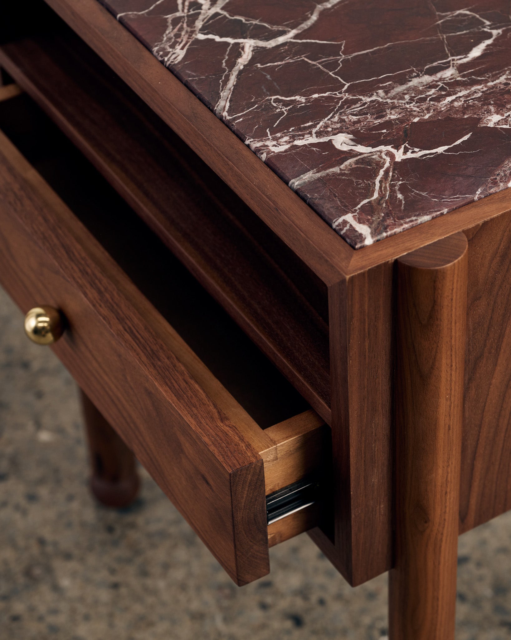 Naomi Walnut Rosa Bedside Table Side Table