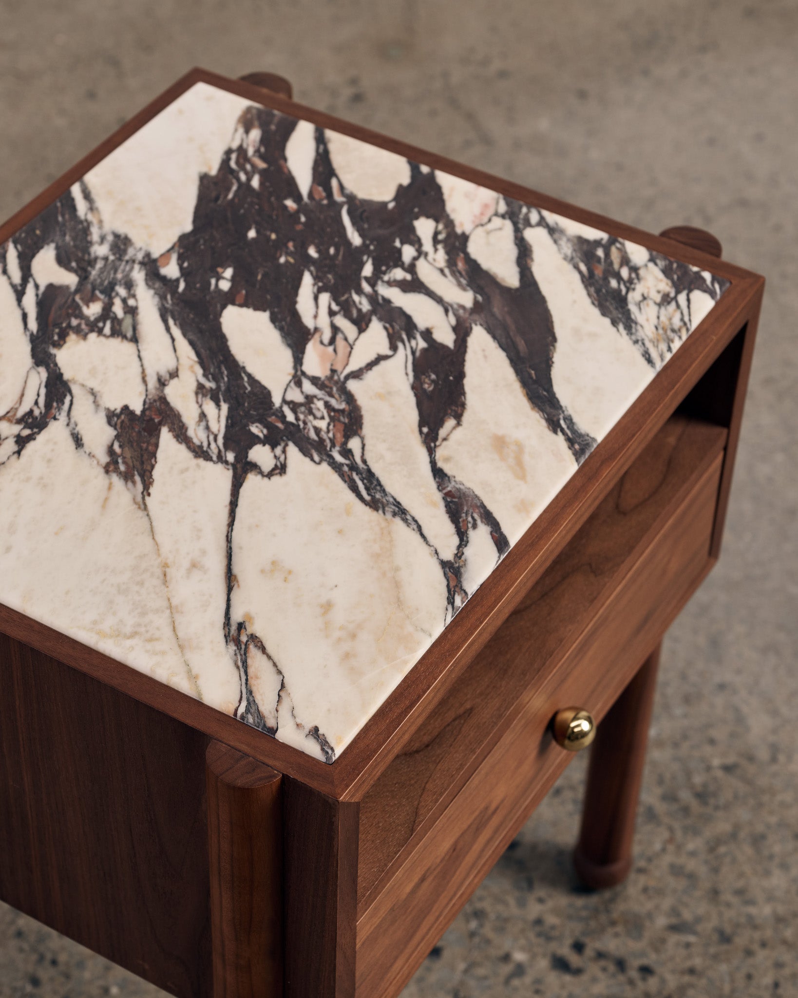 Naomi Walnut Viola Bedside Table Side Table