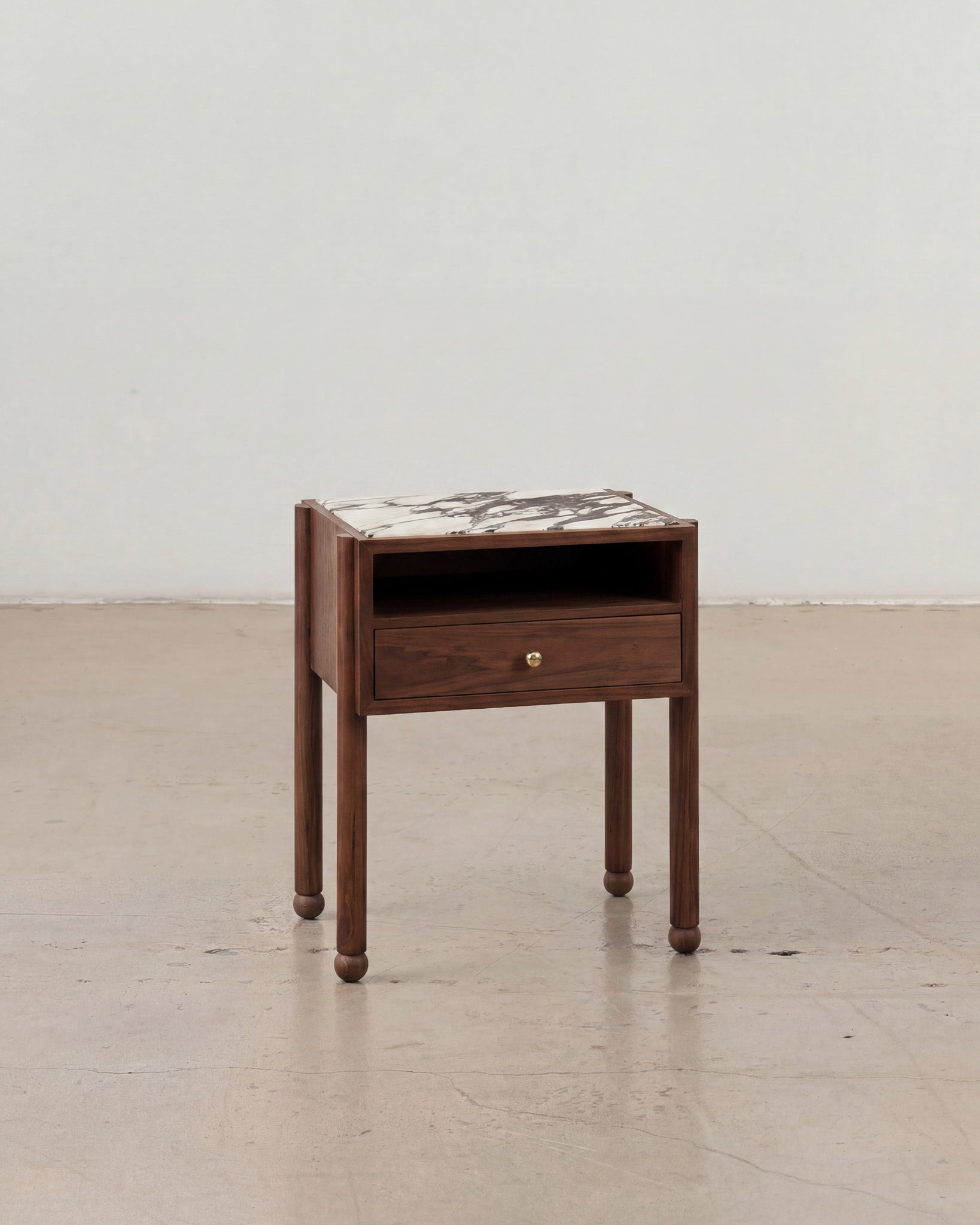 Naomi Walnut Viola Bedside Table Side Table