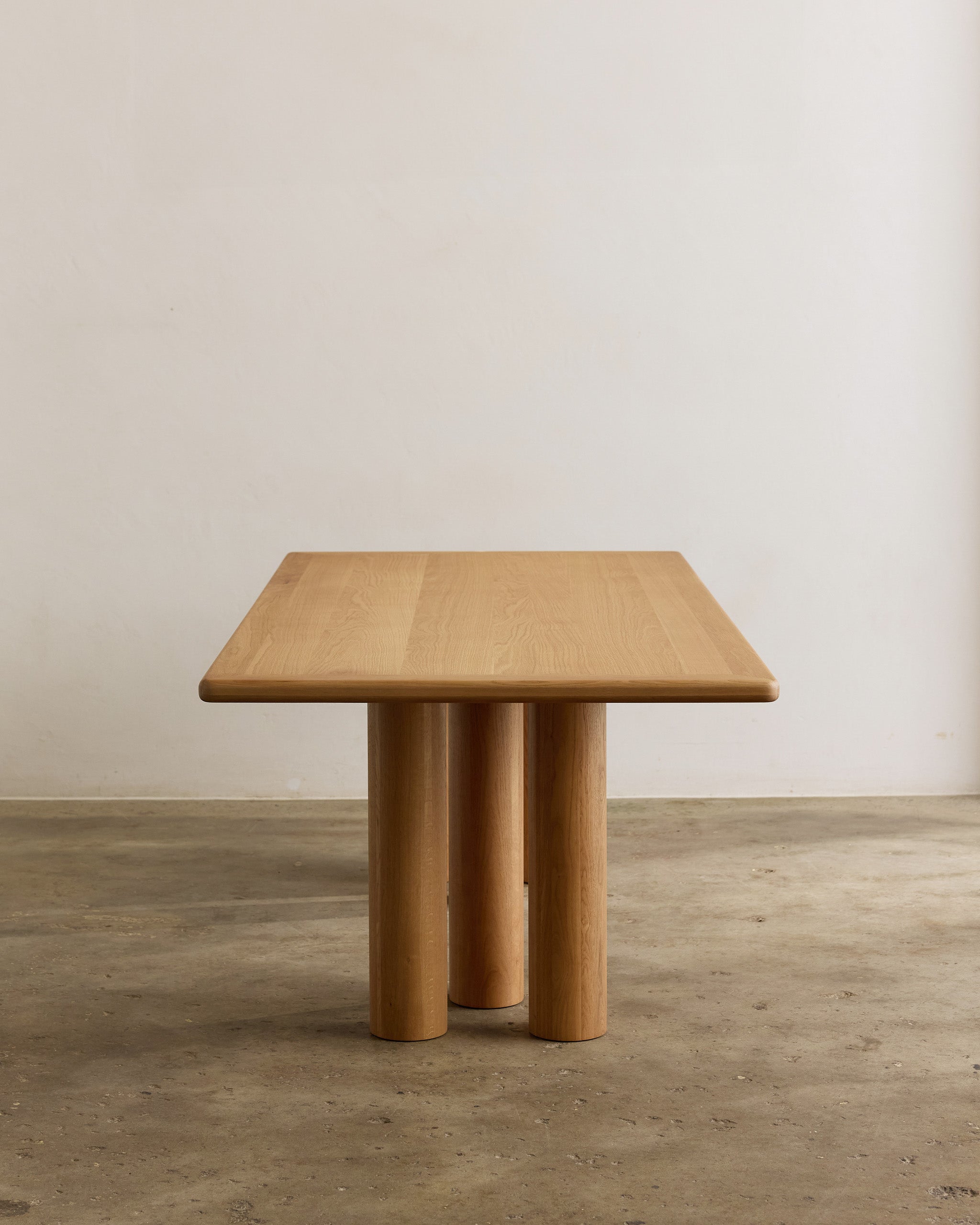 Rectangle oak timber dining table.
