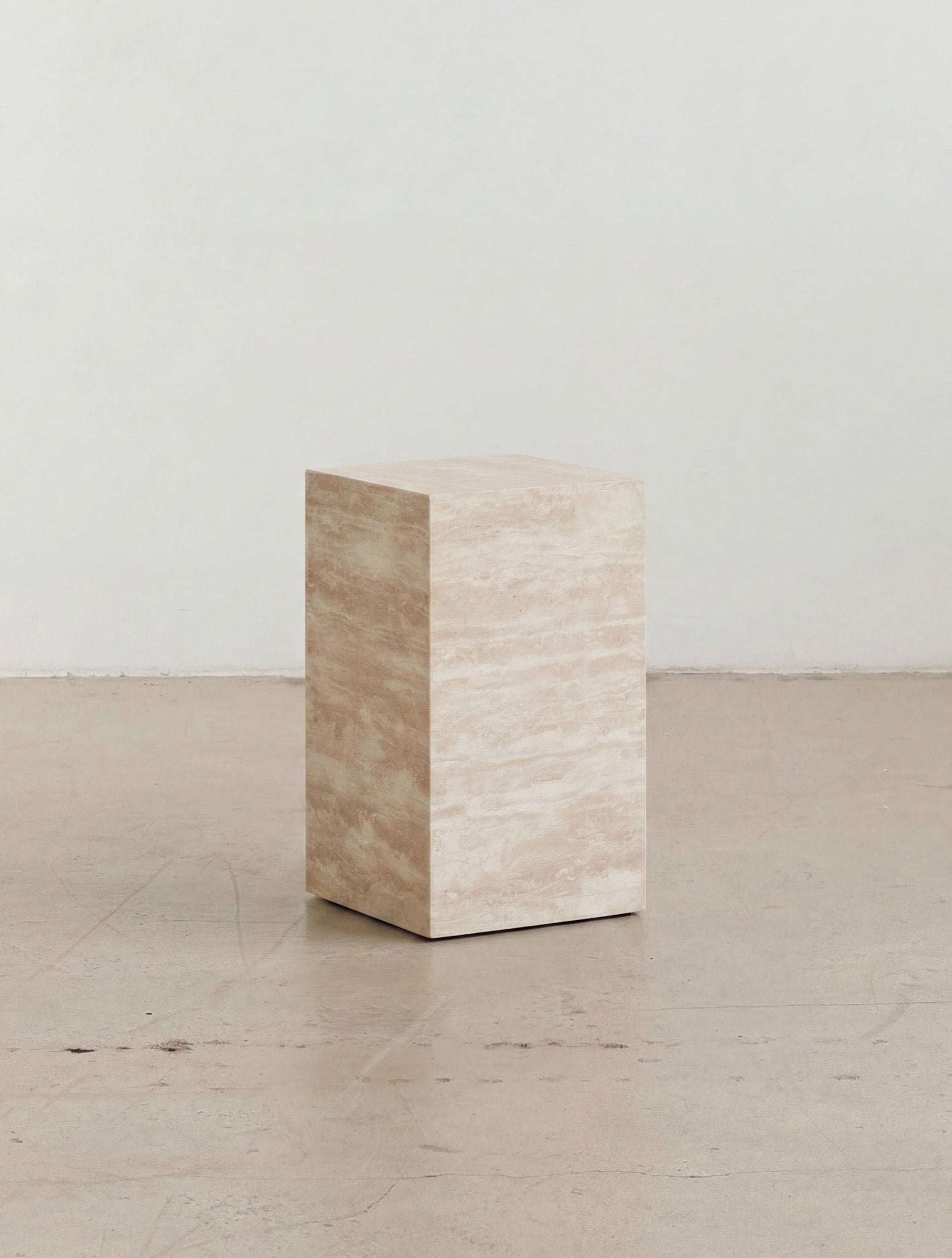 small plinth cream travertine