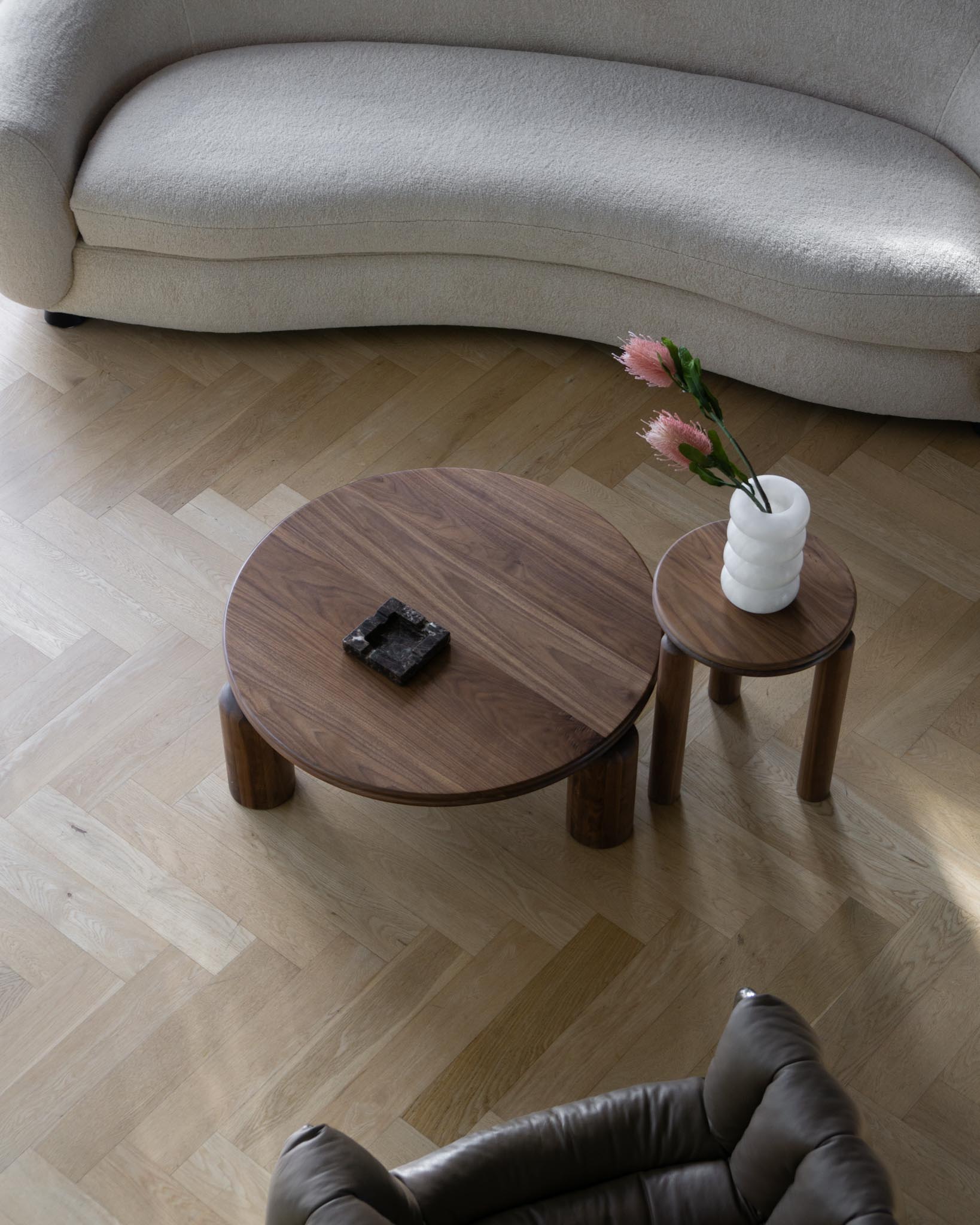 Bombola Walnut Side Table - Fleur Studios