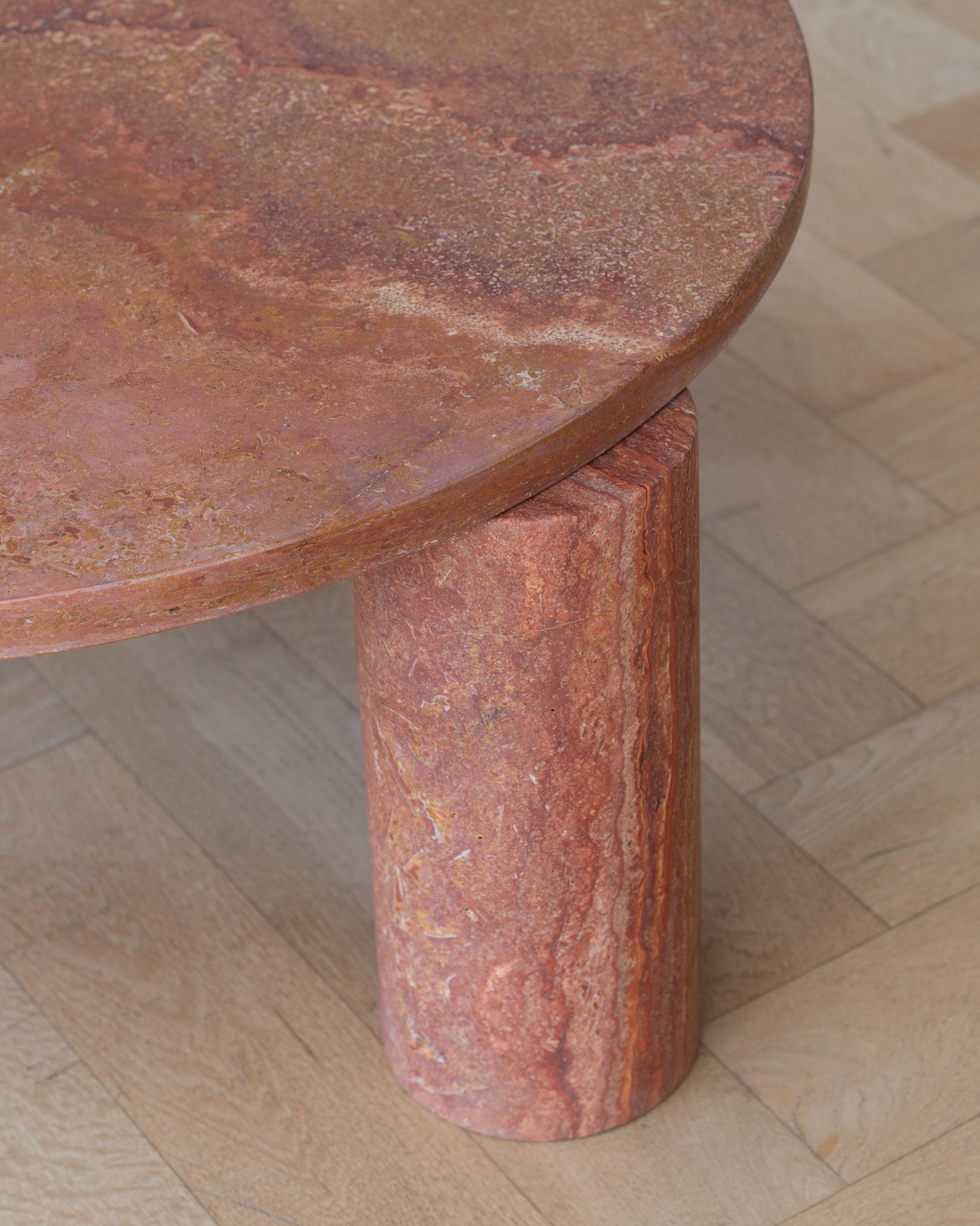 Small Bombola Round Red Travertine