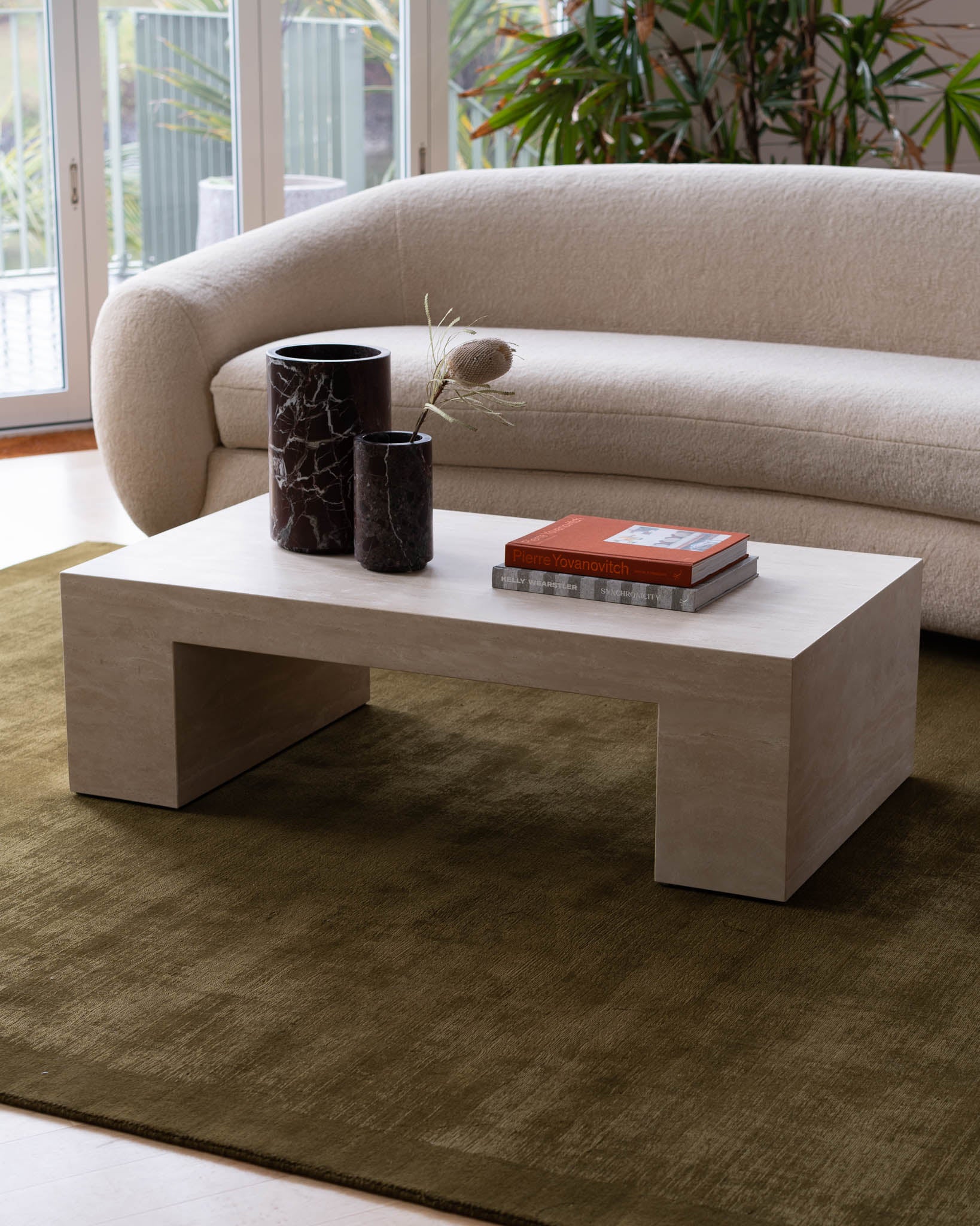 Cookie Abstract Cream Travertine - Fleur Studios