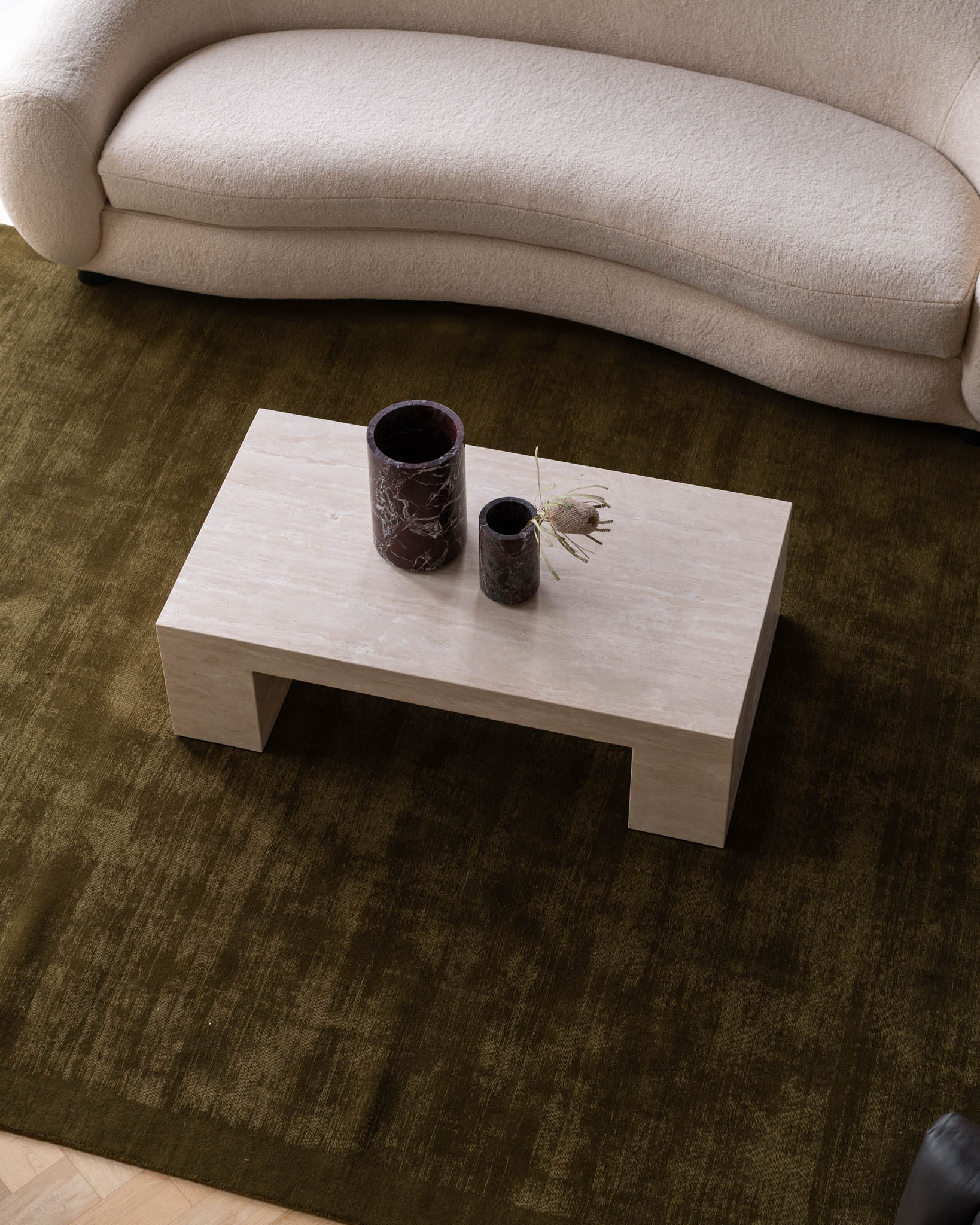 Cookie Abstract Cream Travertine - Fleur Studios