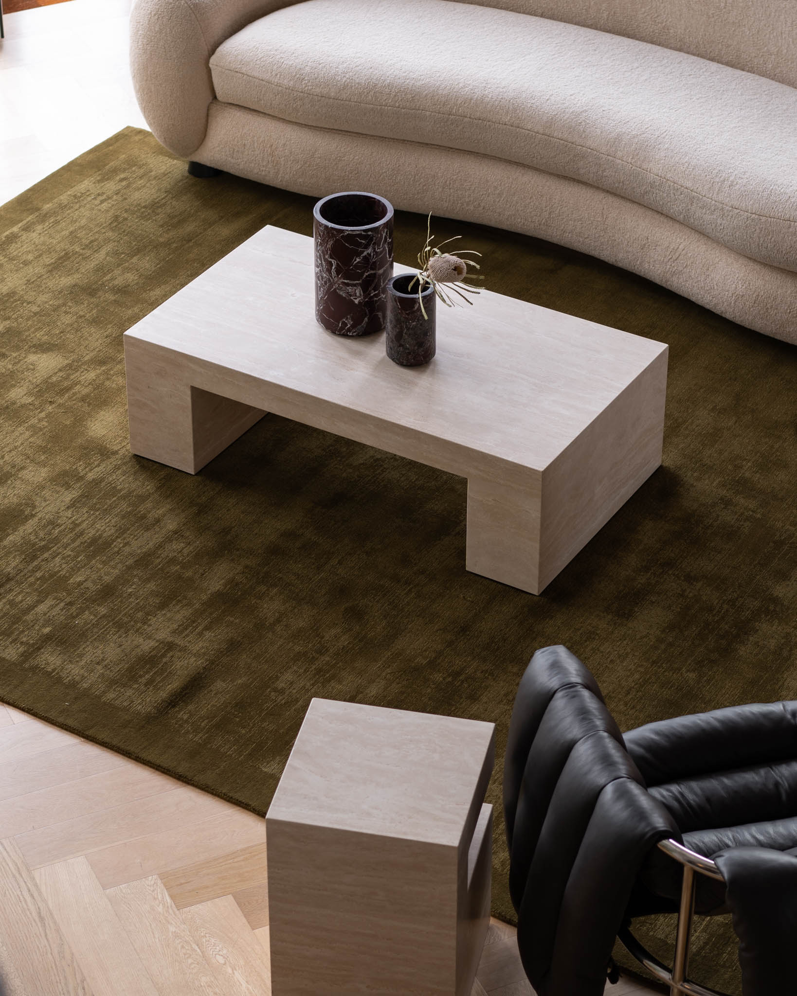 Cookie Abstract Cream Travertine - Fleur Studios