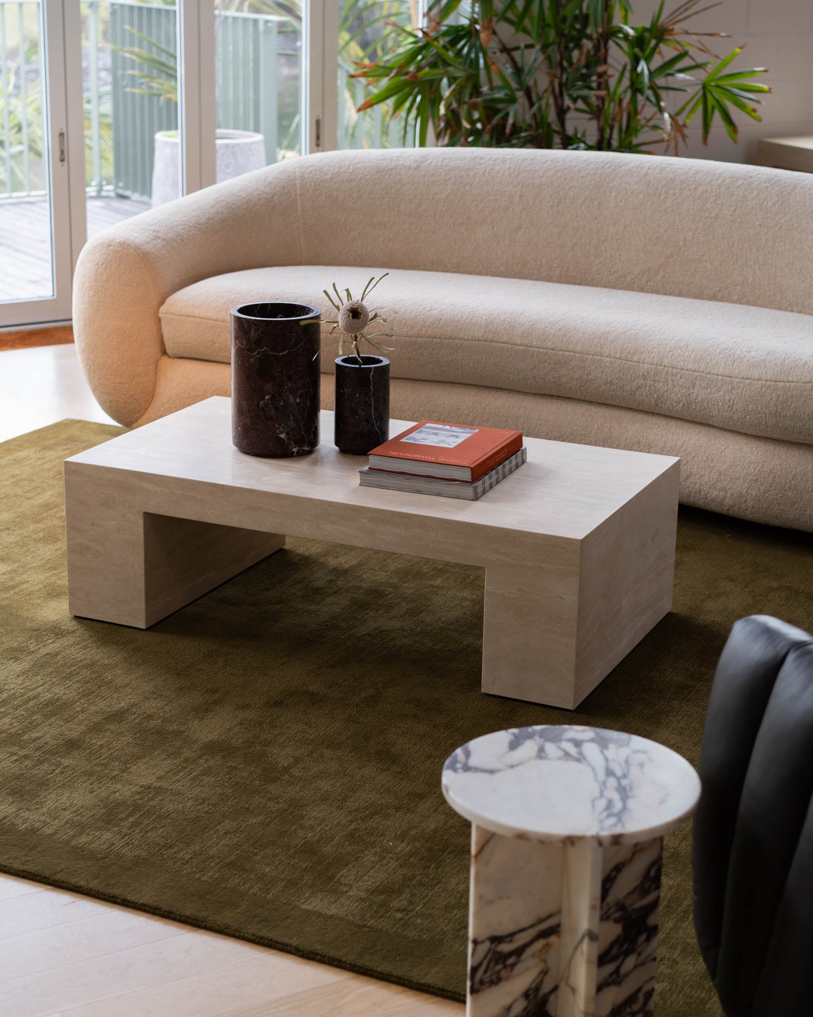 Cookie Abstract Cream Travertine - Fleur Studios