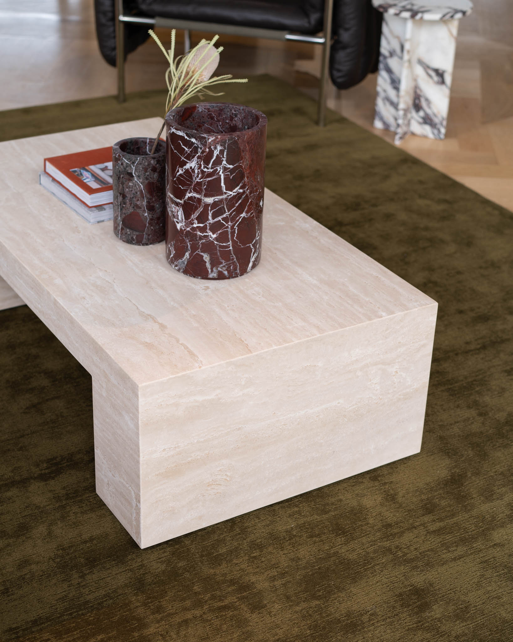 Cookie Abstract Cream Travertine - Fleur Studios