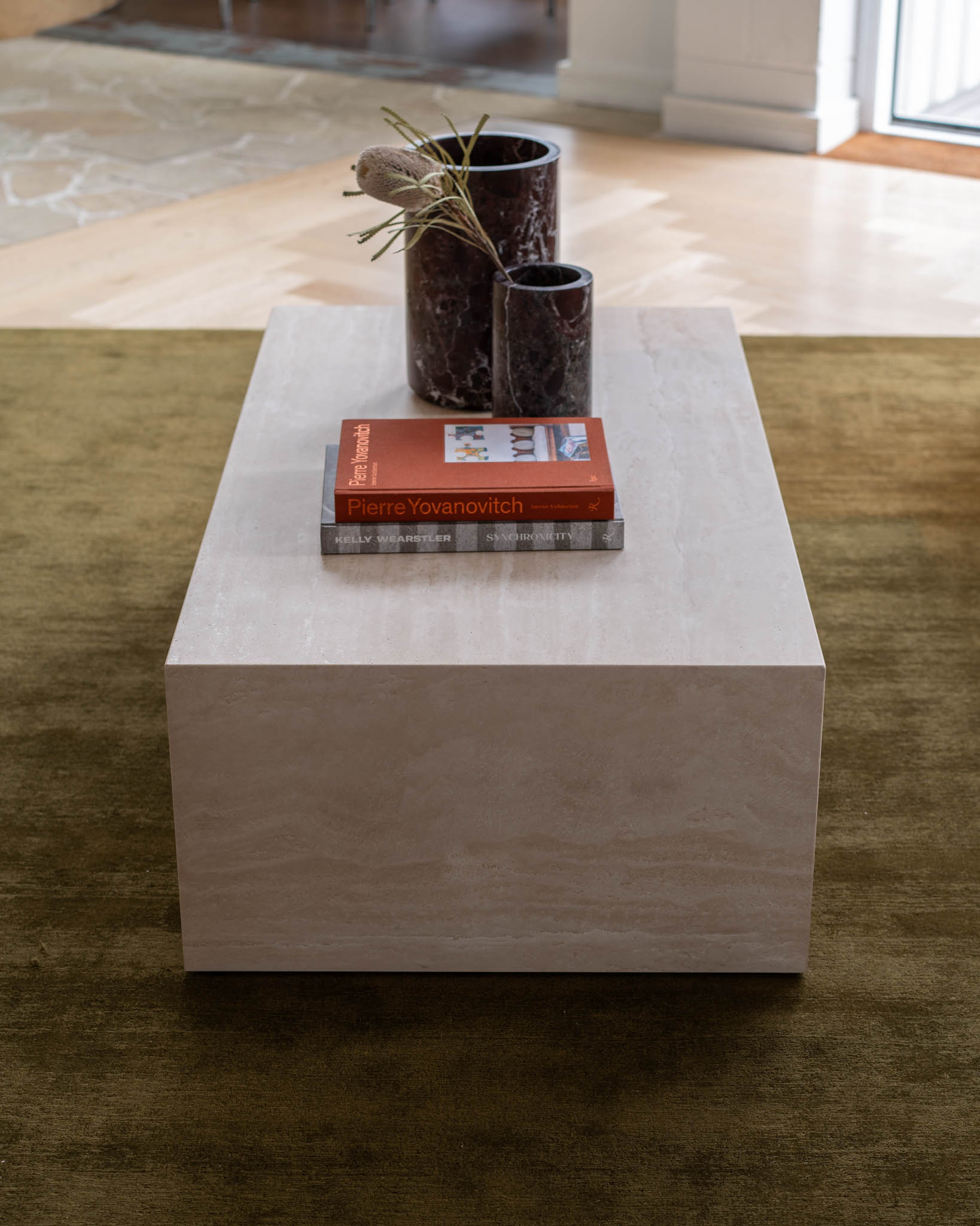 Cookie Abstract Cream Travertine - Fleur Studios