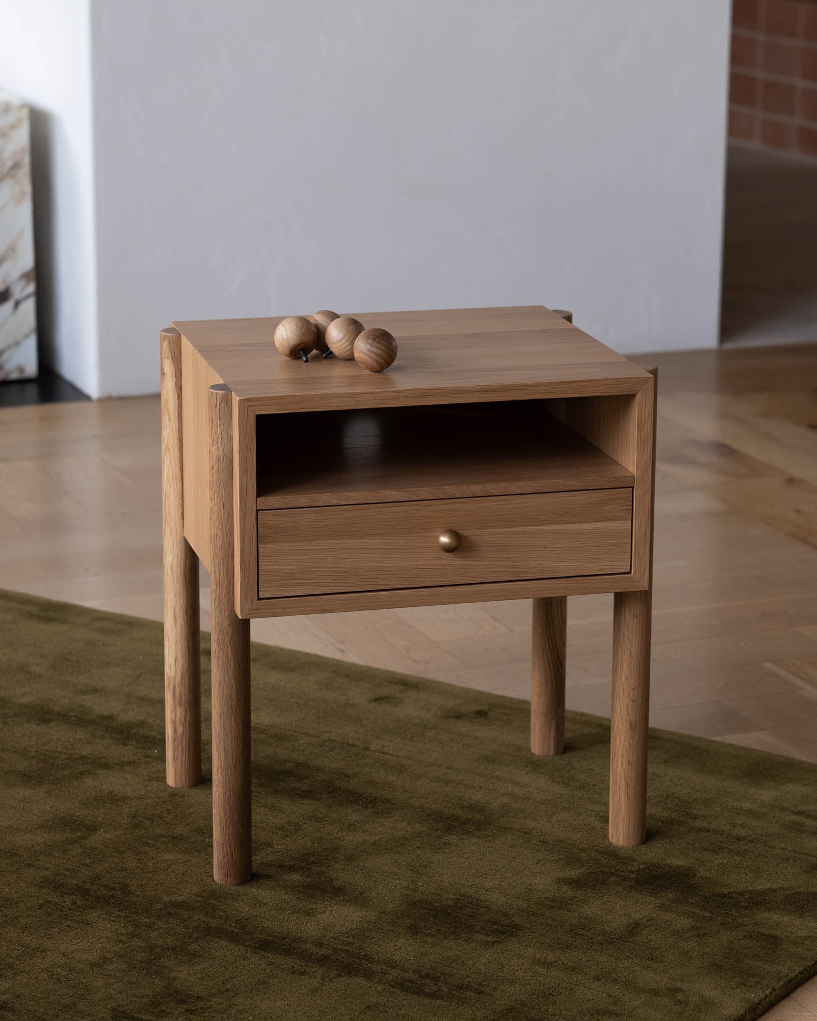 Naomi Oak Bedside - Fleur Studios