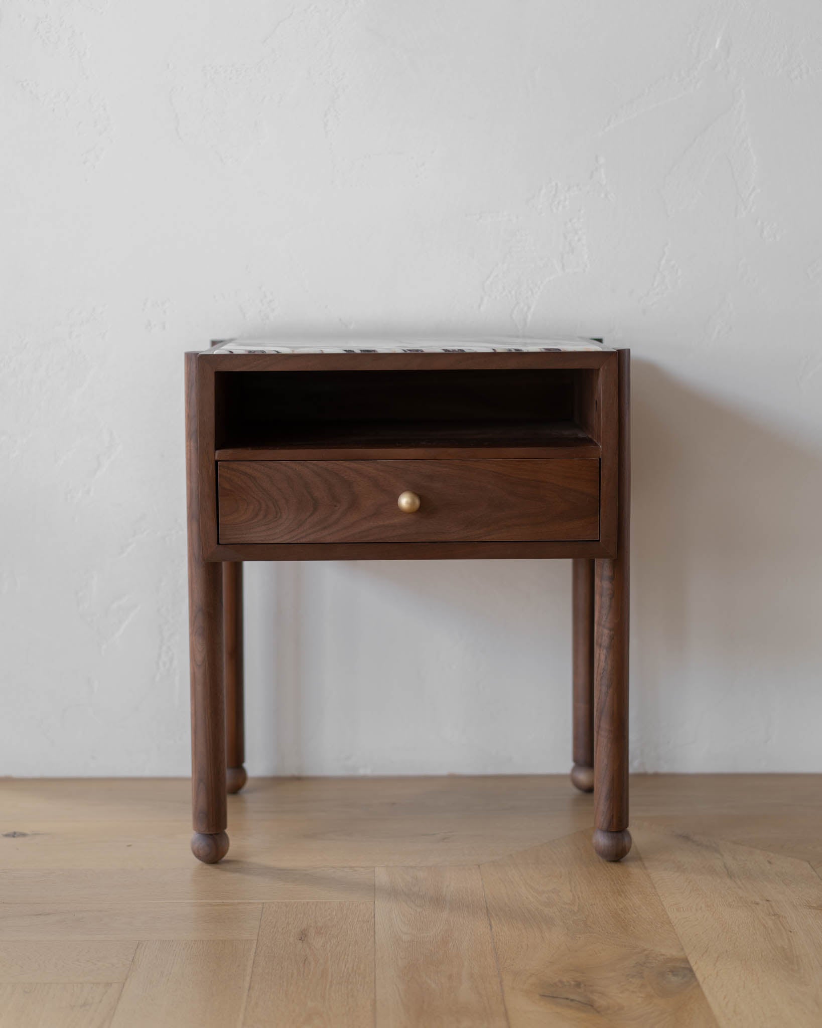 Naomi Walnut Viola Bedside - Fleur Studios