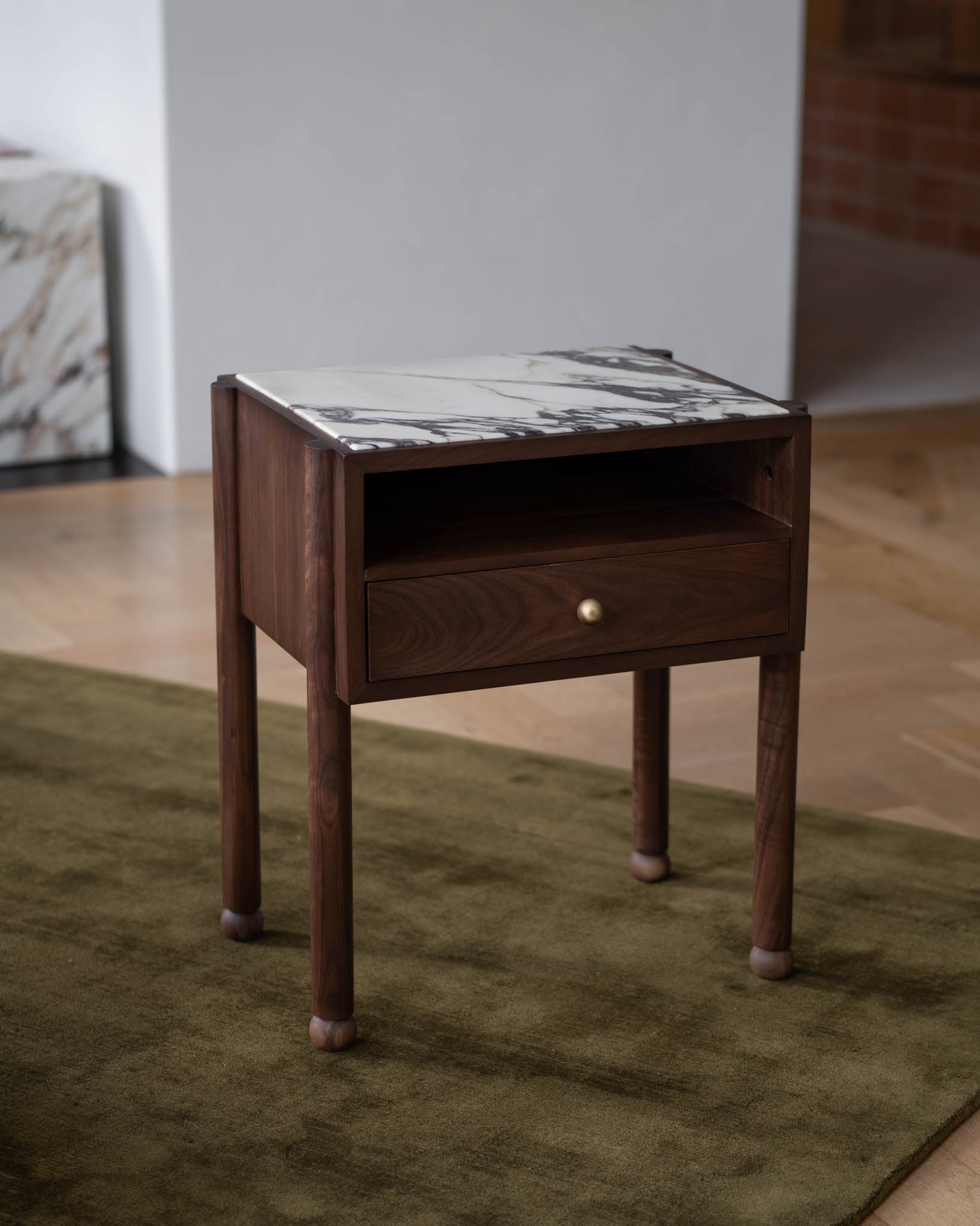 Naomi Walnut Viola Bedside - Fleur Studios