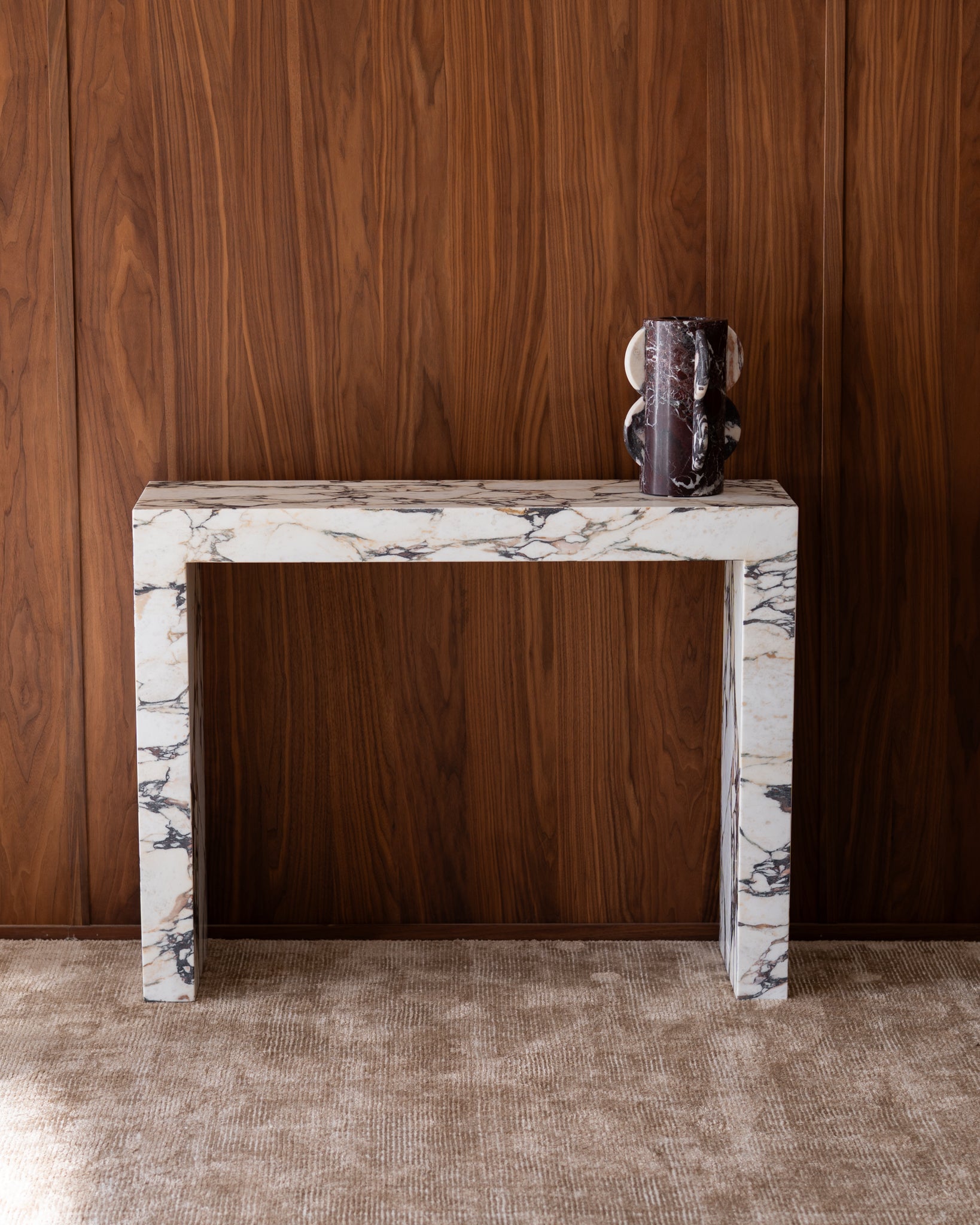 Petite Palm Calacatta Viola Console Console Table