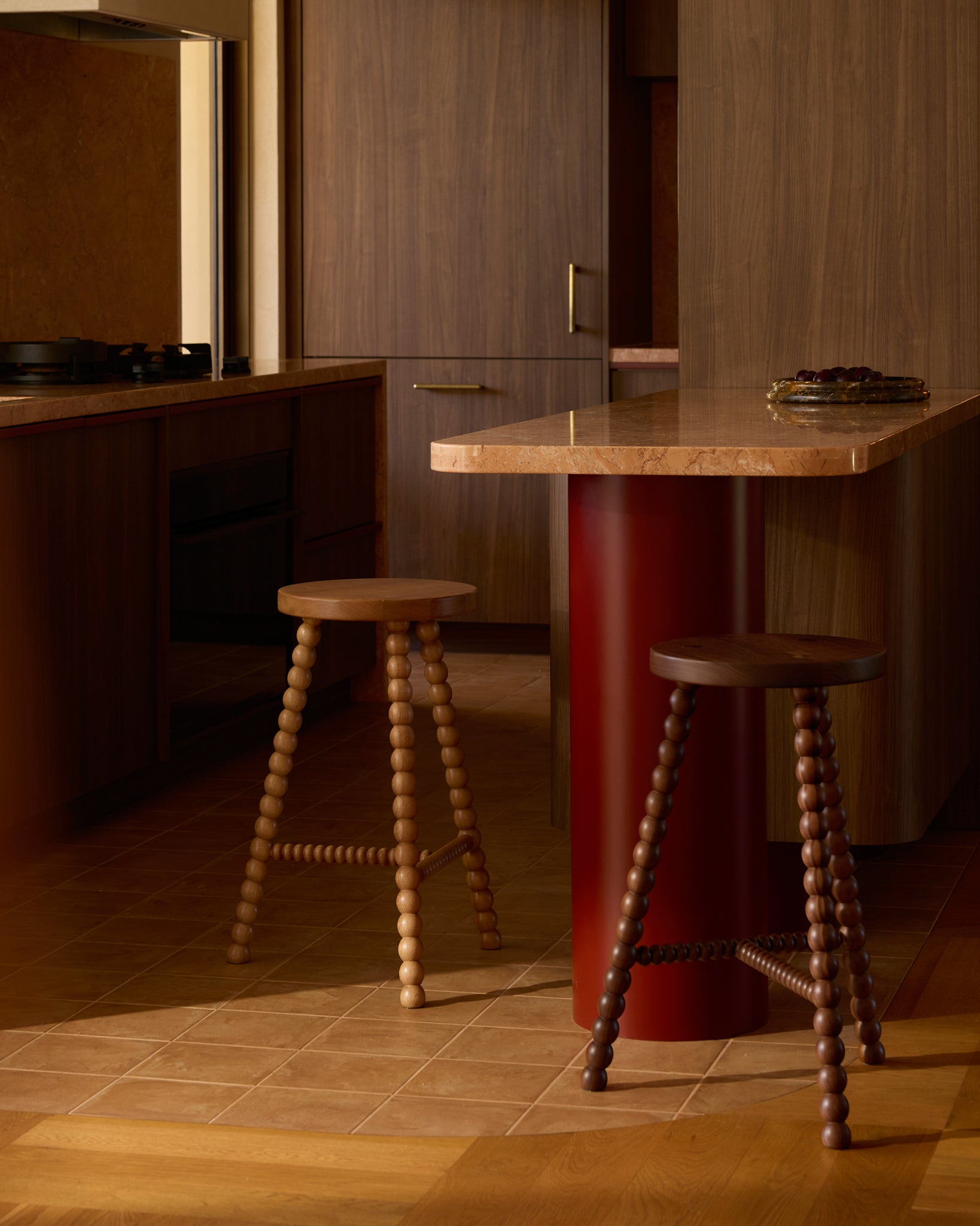 Cleo Tall Walnut Bar Stool