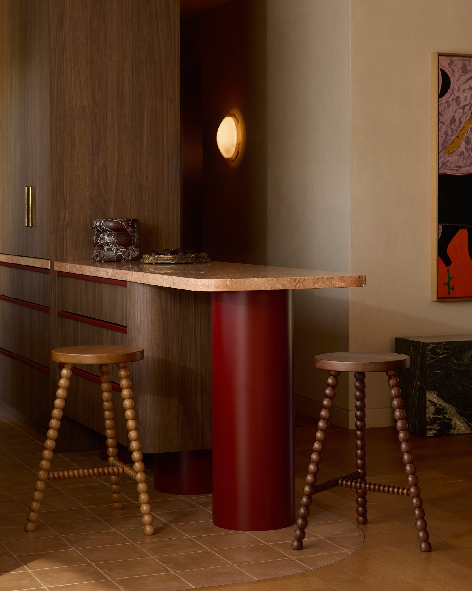 Cleo Tall Oak Bar Stool