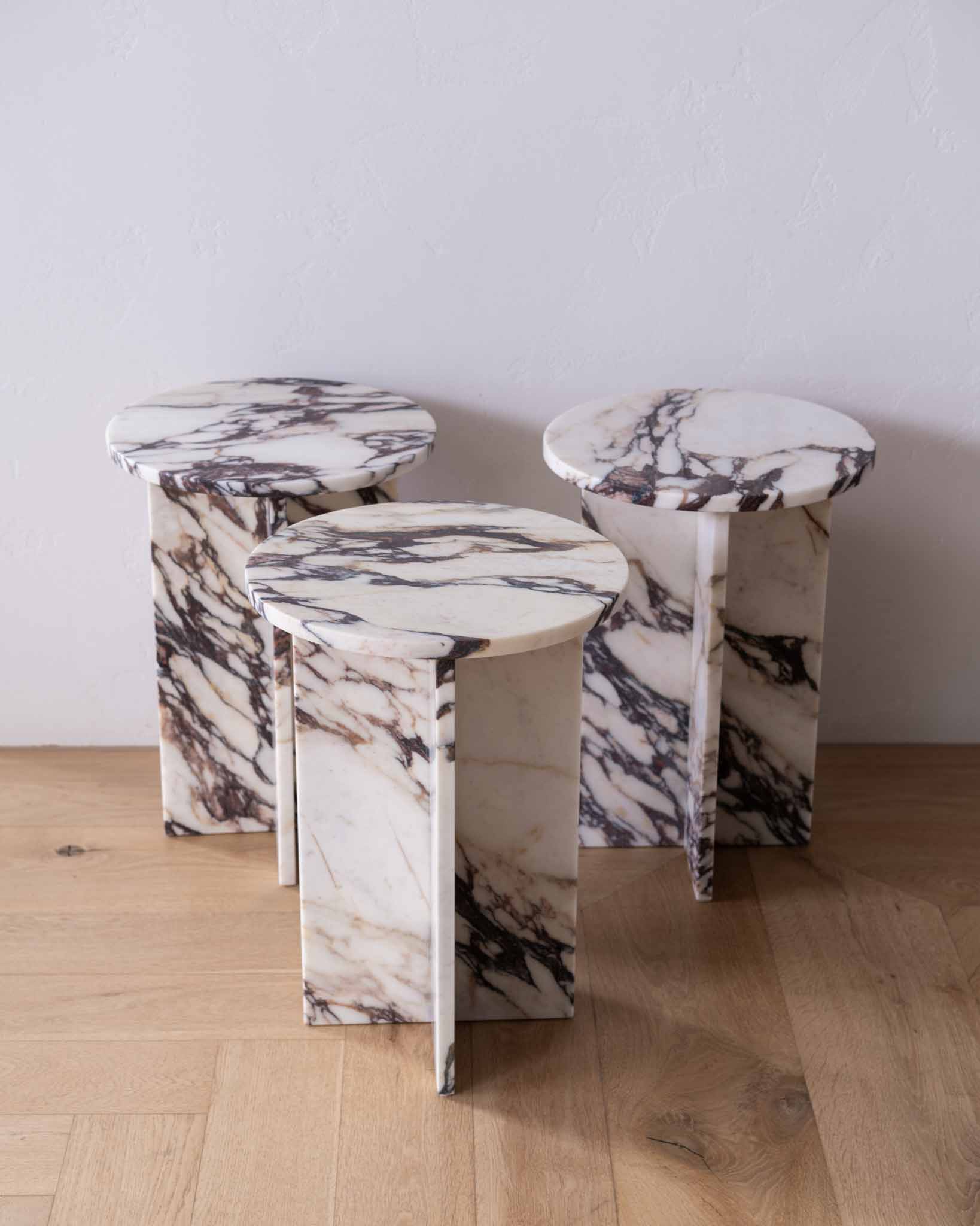 Calcatta viola marble side table