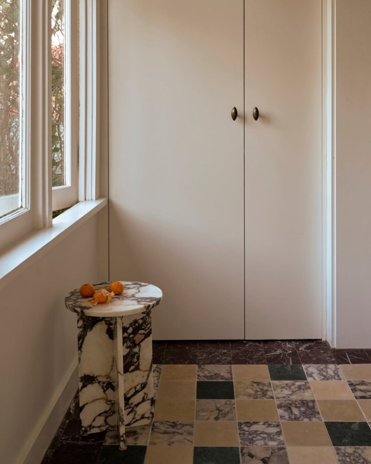 Calacatta viola marble side table