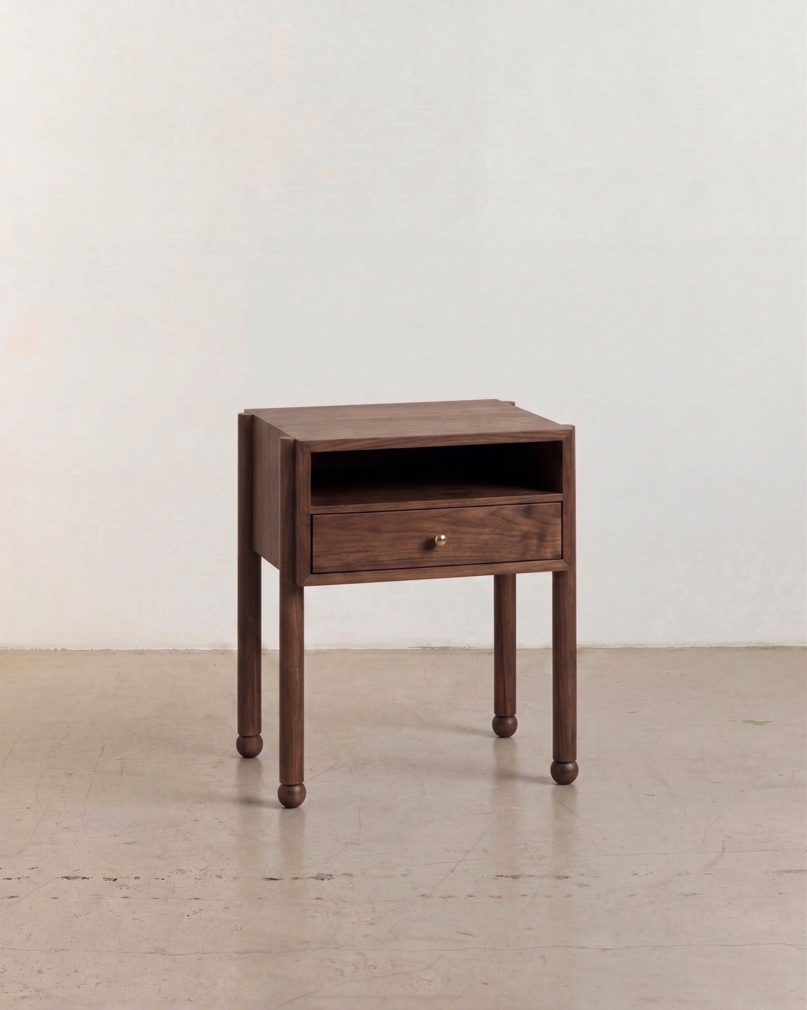 Naomi Walnut Bedside Table Side Table
