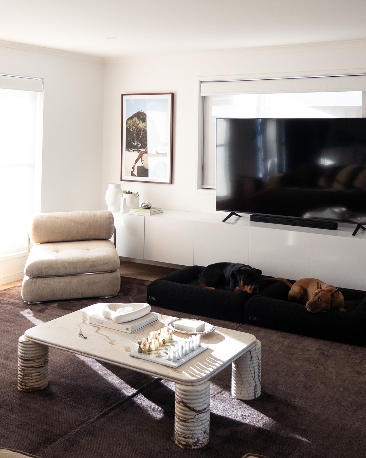 Rectangle honeycomb marble coffee table