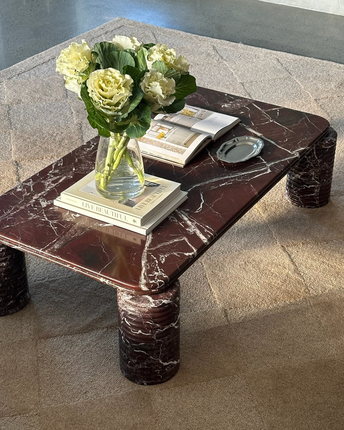 Rosa levanto marble coffee table