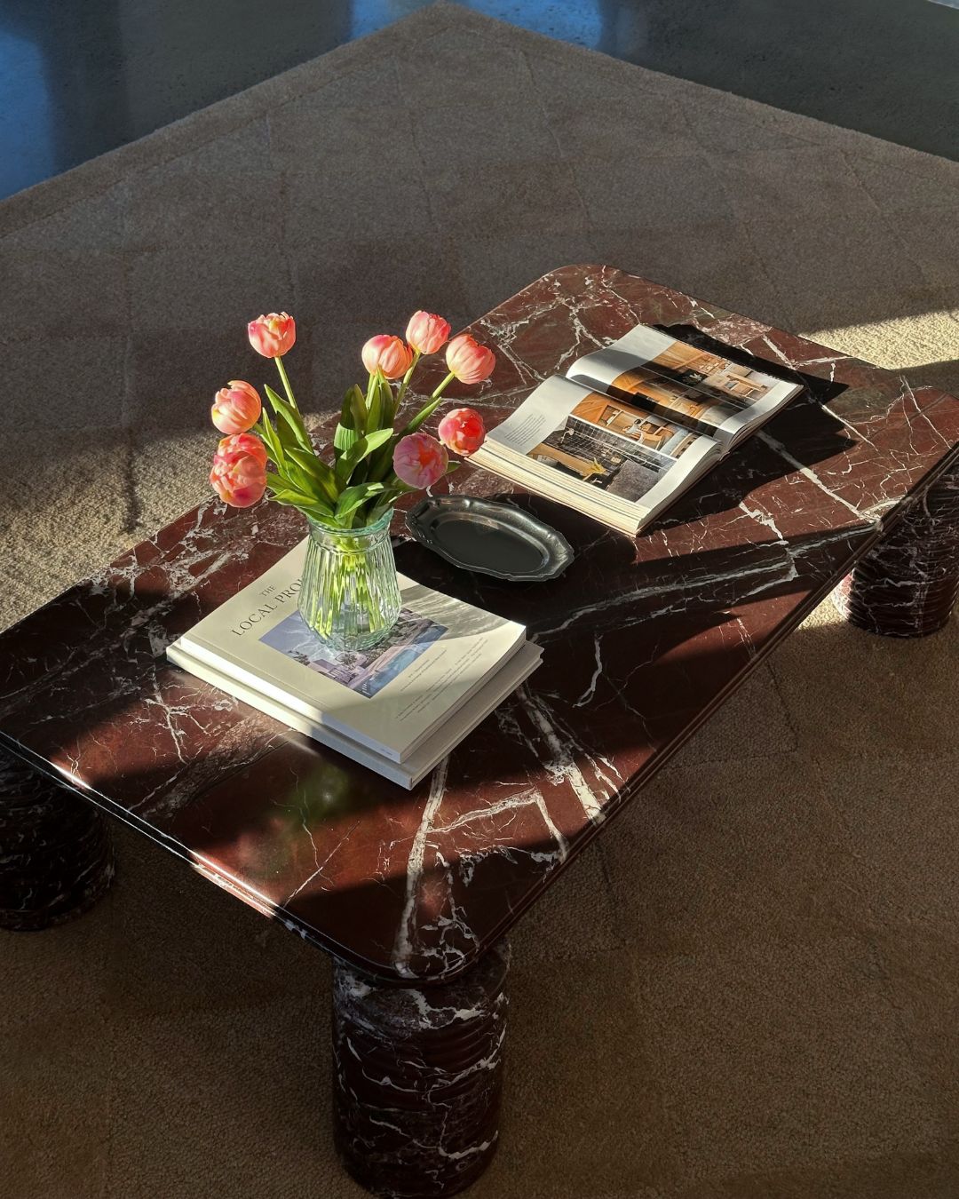 Rosa levanto marble coffee table