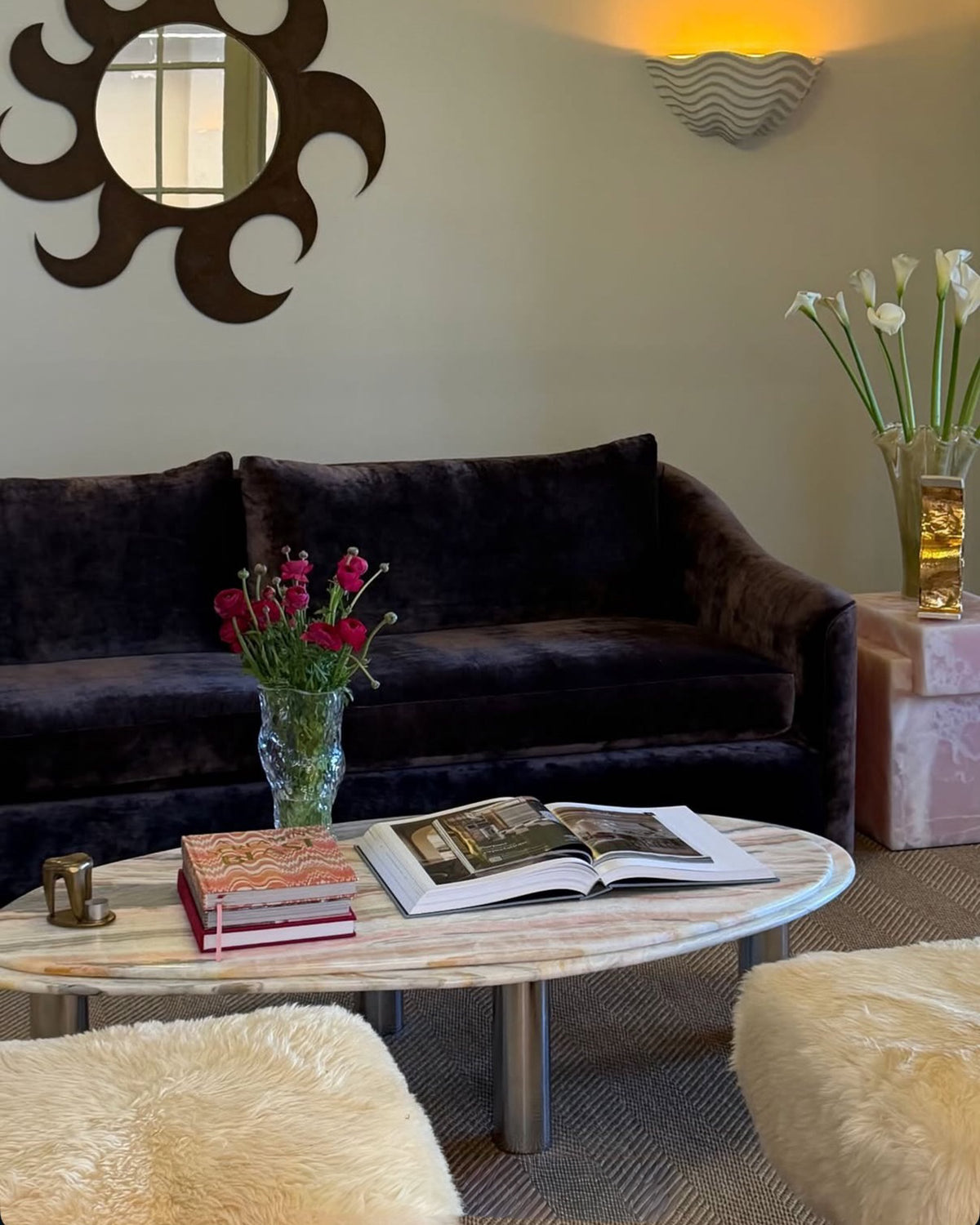 Living room styled with colourful furniture