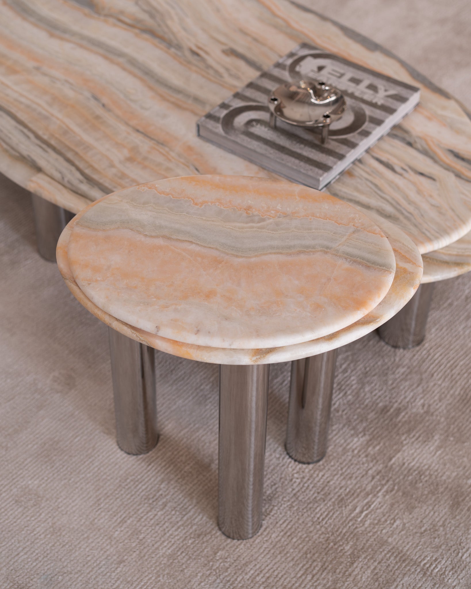 Paradiso Rainbow Onyx Side Table Side Table