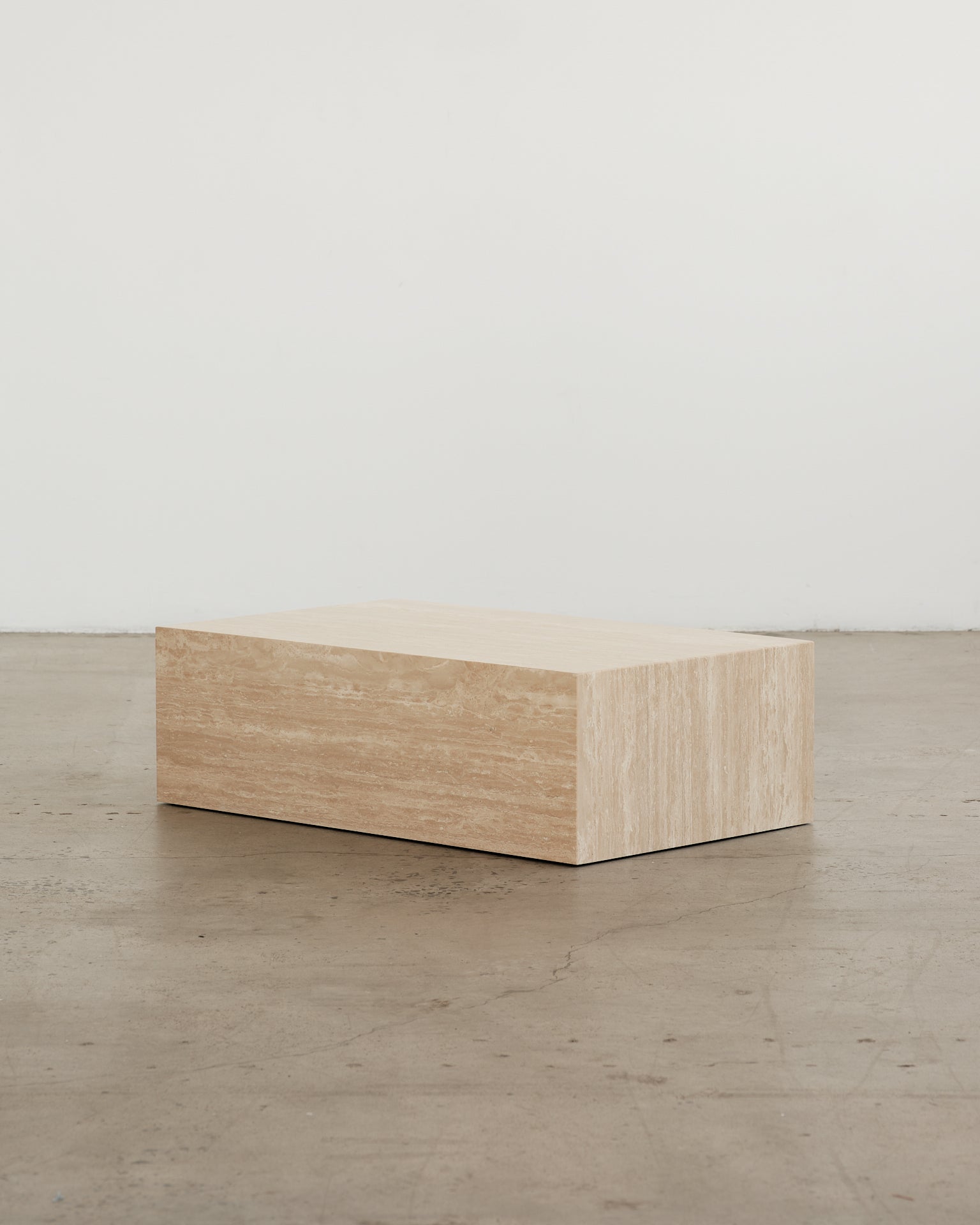 Plinth Coffee Table Cream Travertine